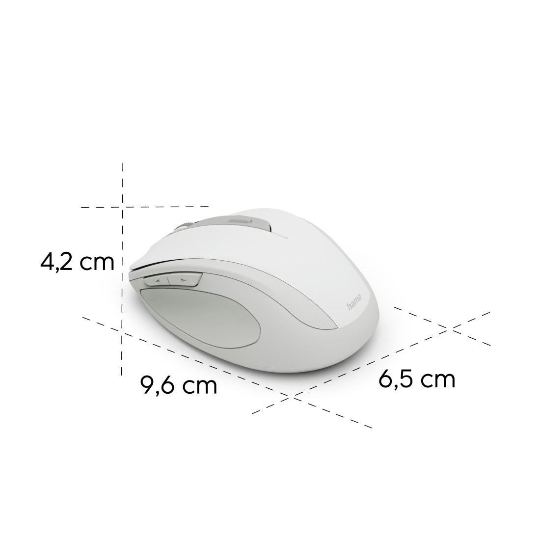 Hama Maus »Funkmaus WM-400 ergonomisch optisch 6 Tasten leise« Funk Ergonomisch, flüsterleise, 6 Tasten, DPI-Schalter, USB-Empfänger