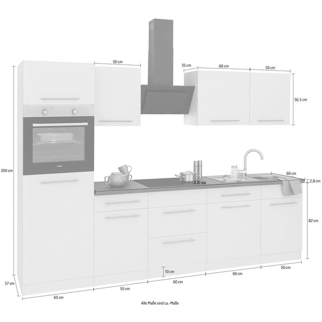 Rechnung »Unna«, auf Küchenzeile ohne wiho Küchen 280 cm kaufen E-Geräte, Breite