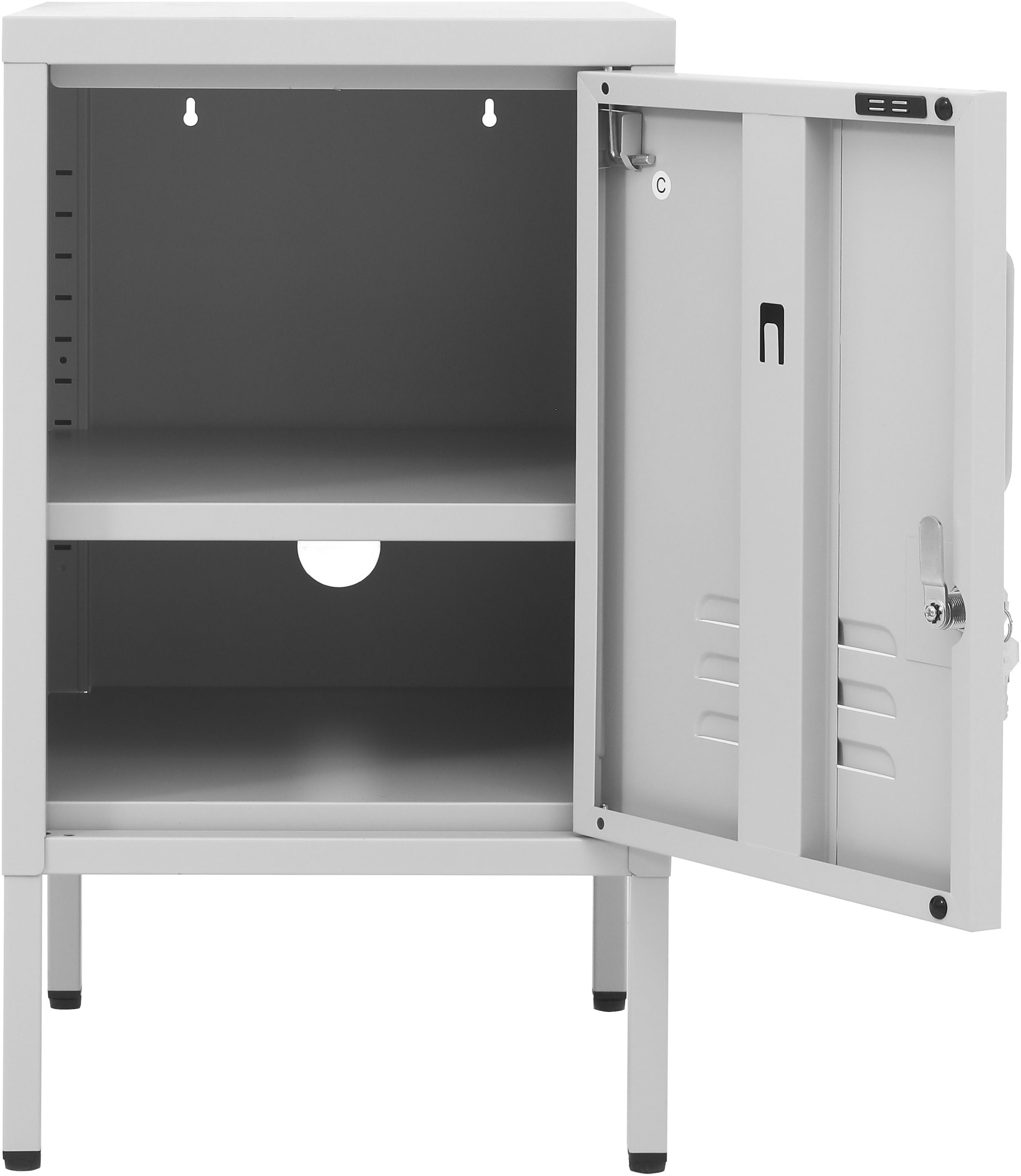 OTTO home Nachtkommode »Nachttisch Nachtkonsole Beistelltisch Metallschrank Siena« in 4 Farben aus Metall Stahlschrank Bestseller,  in der Höhe verstellbar, abschließbar