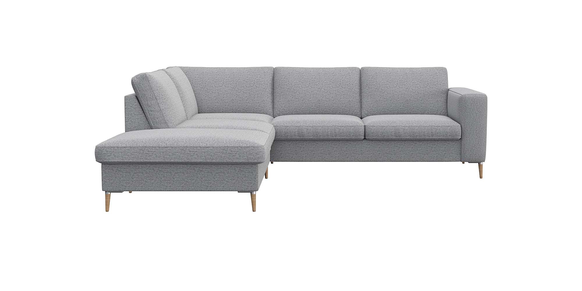 FLEXLUX Ecksofa »Fiore, L-Form« breite Armlehnen, Füße Alu/Eiche, B/T 241/225 cm, Kaltschaum im Sitz
