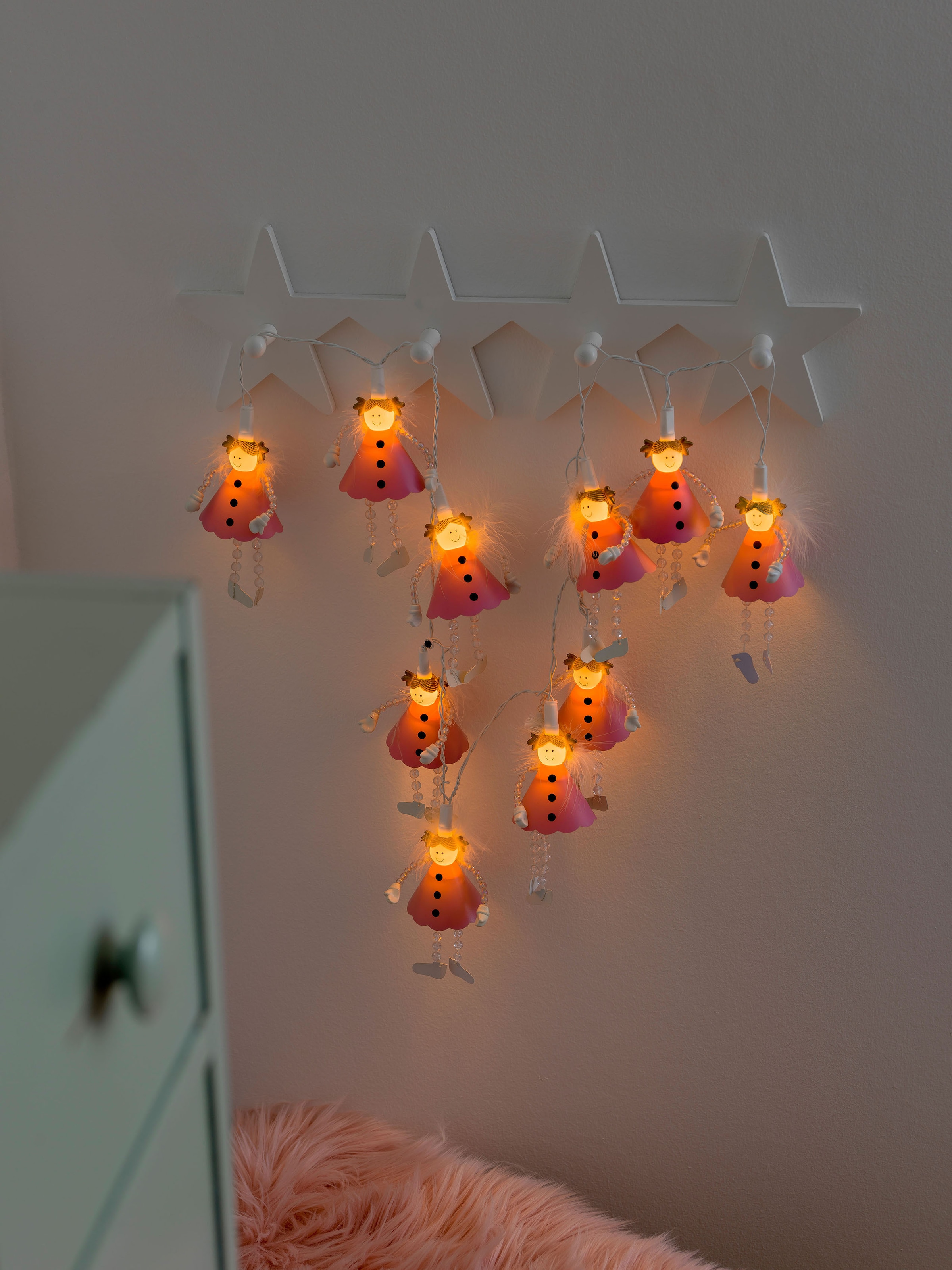Pinke LED Schalter, LED-Lichterkette Dekolichter, 10 St.-flammig, warm Engel, »Weihnachtsdeko«, bequem weiße Dioden kaufen KONSTSMIDE 10 an/aus