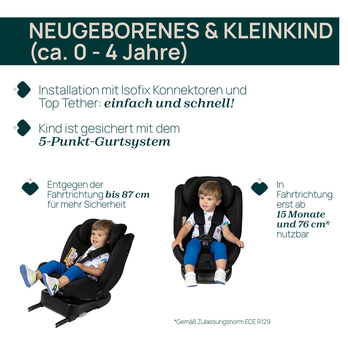 Chicco Autokindersitz »Unico Evo i-Size, Grey Black«, ISOFIX-Befestigung