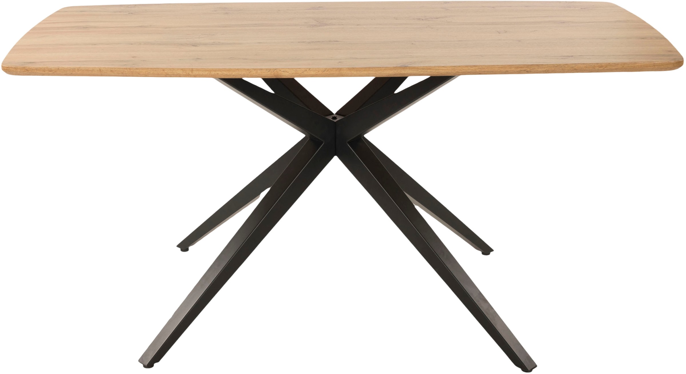 Duo Collection Esstisch »Tisch Emira«, (1 St.), massives X-Metallgestell, Wildeichen Optik