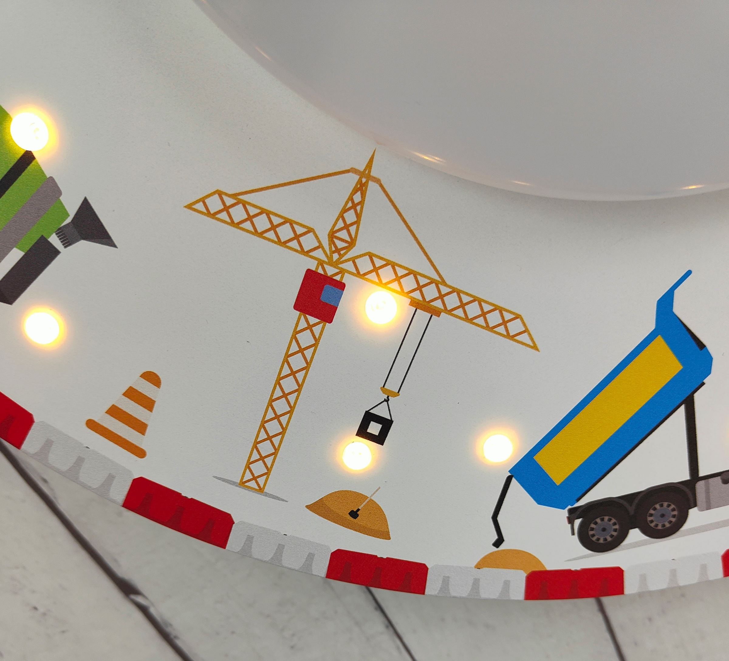 niermann Deckenleuchte »Baustelle, Kinderlampe, Kinderzimmer« E27 1 Stk. hochwertiger Druck auf kompletter Oberfläche
