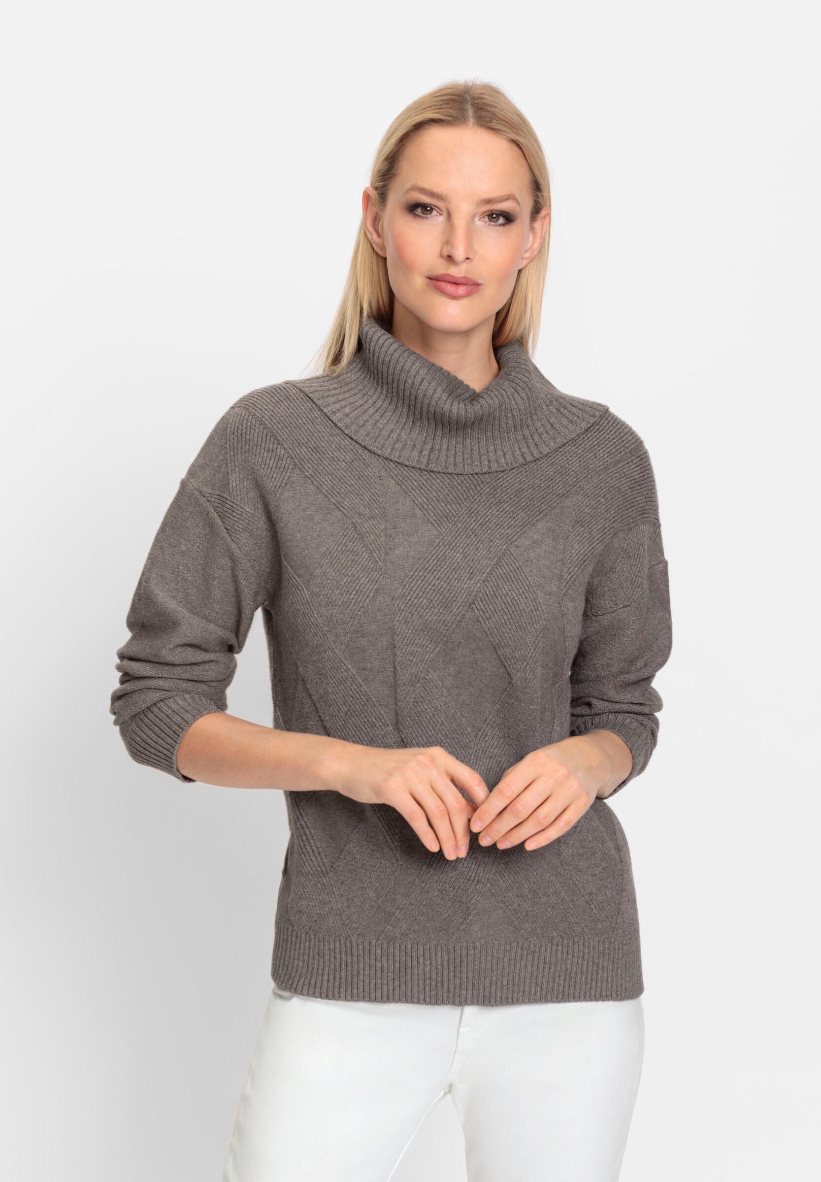 heine Strickpullover »Pullover Rollkragenpullover mit Zopfmuster«