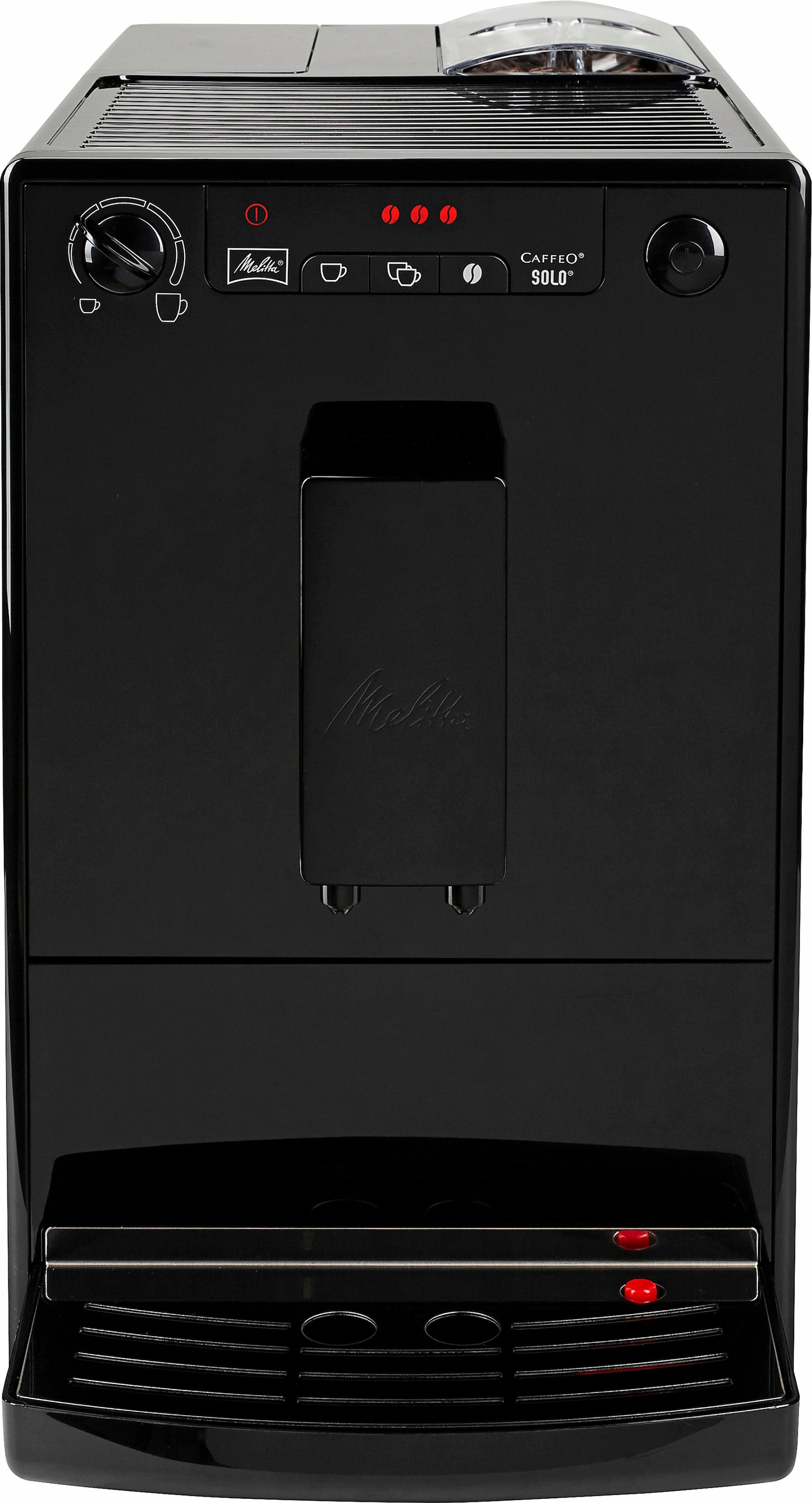 Melitta Kaffeevollautomat »Solo® E950-201, schwarz«, Perfekt für Café crème & Espresso, nur 20cm breit