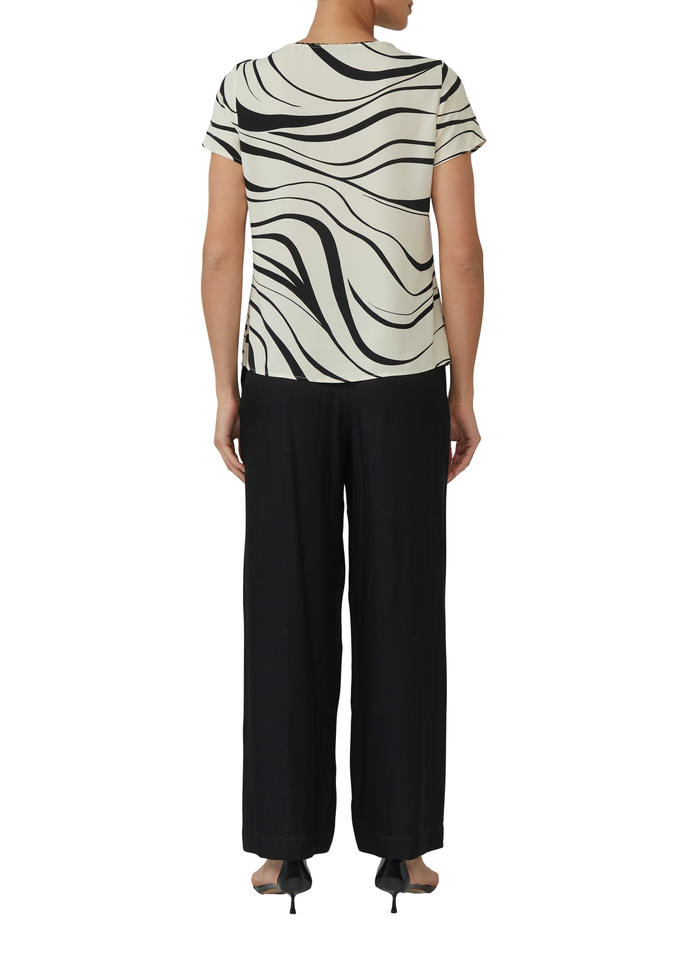 s.Oliver BLACK LABEL Kurzarmbluse, mit All-Over Print
