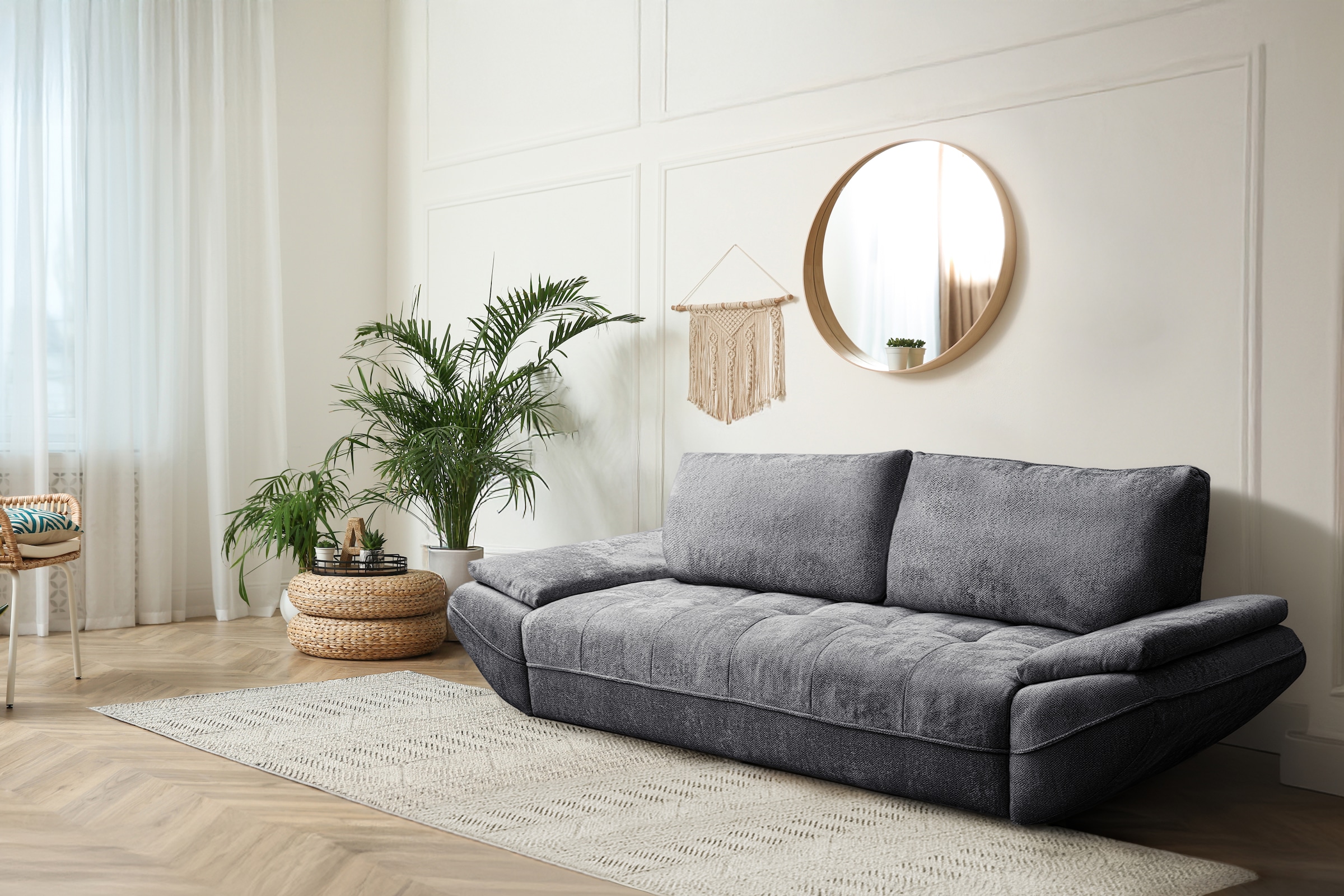 exxpo - sofa fashion Big-Sofa inkl. Bettfunktion und Bettkasten,toller Sitzkomfort, Steppung im Sitz