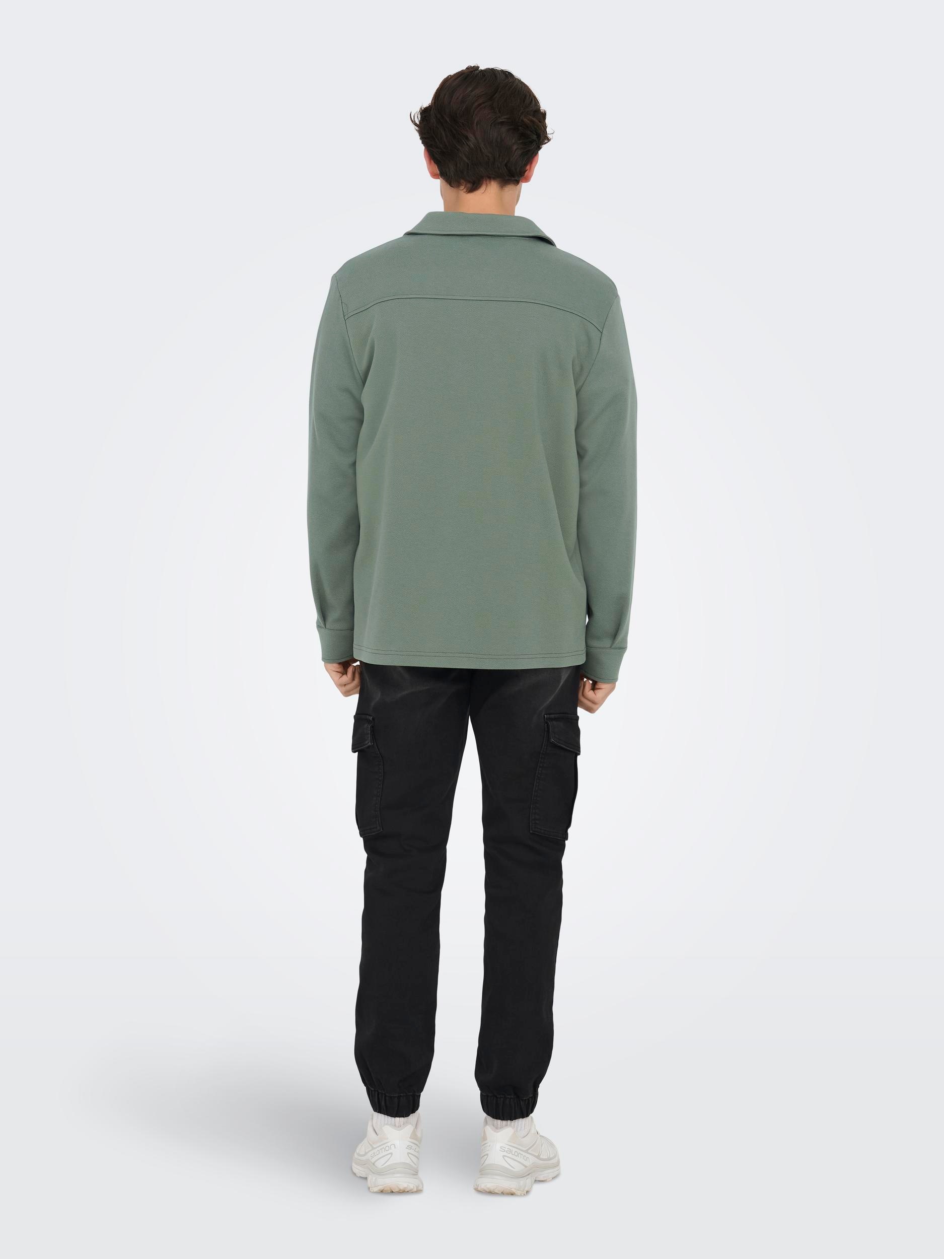 ONLY & SONS Langarmhemd »ONSNEWKODYL OVERSHIRT SWEAT NOOS« Materialmix, regular fit