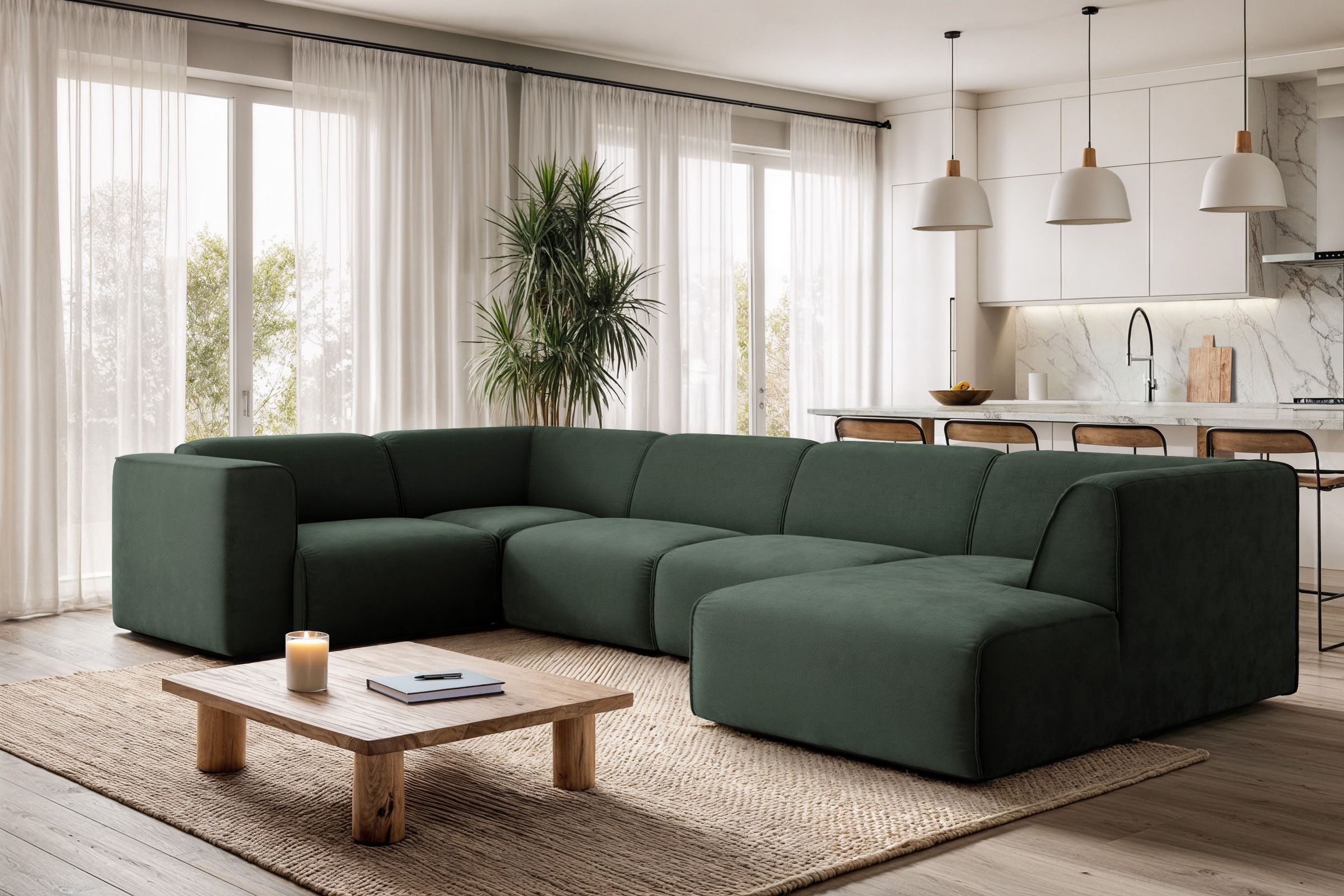 OTTO home Wohnlandschaft »Merid U-Form, B: 367 cm« jederzeit durch Module erweiterbar