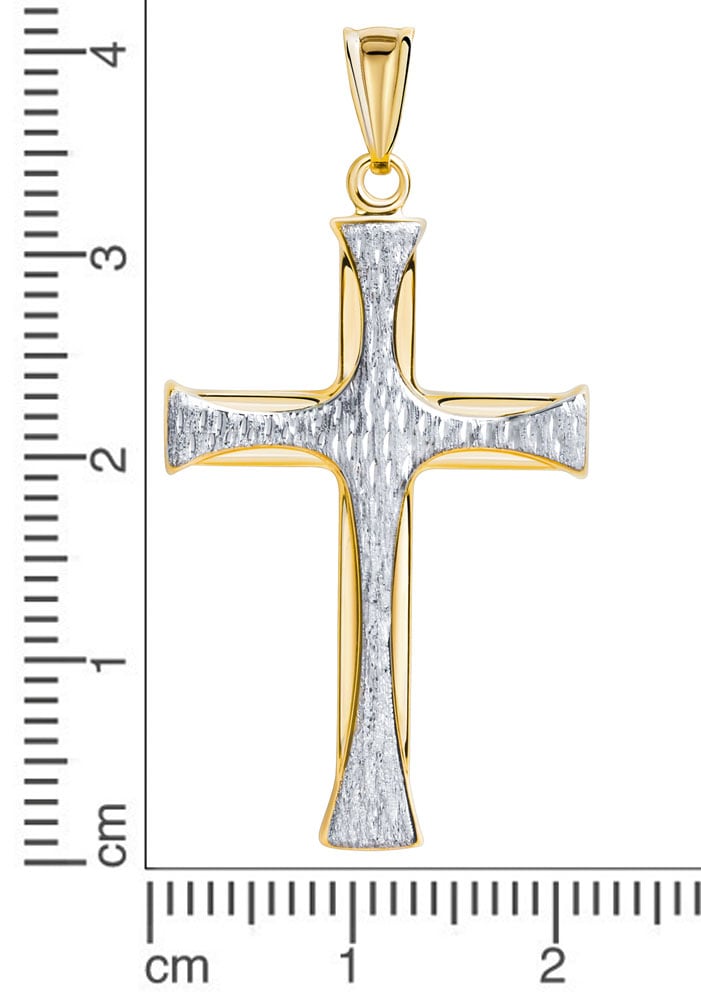Firetti Kreuzanhänger »Symbol des Glaubens, Raten zweifarbig, bestellen doppellagig« auf bicolor
