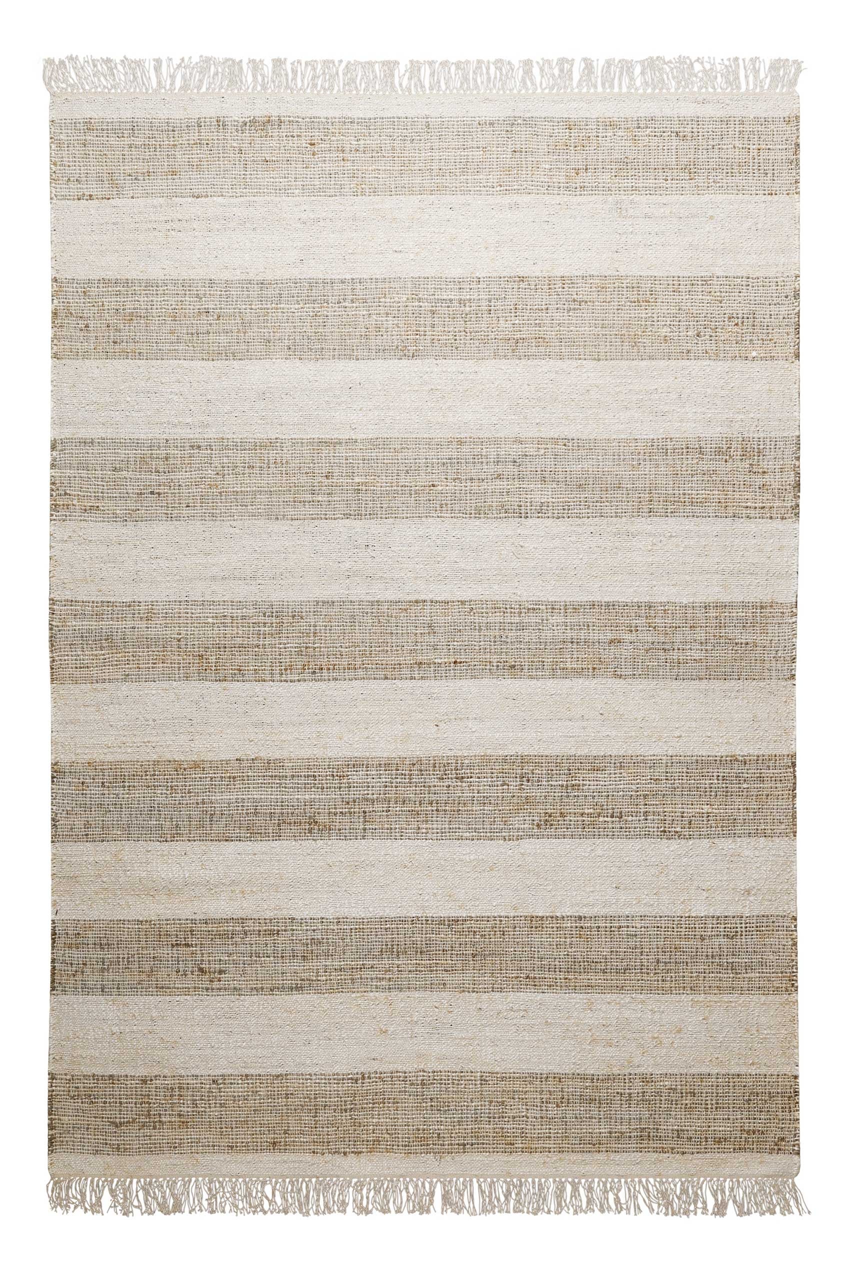 Green Looop Teppich »Virgil«, rechteckig, 4 mm Höhe, Naturfaser Teppich aus 80% Jute 20% Baumwolle, mit Fransen, Wohnzimmer