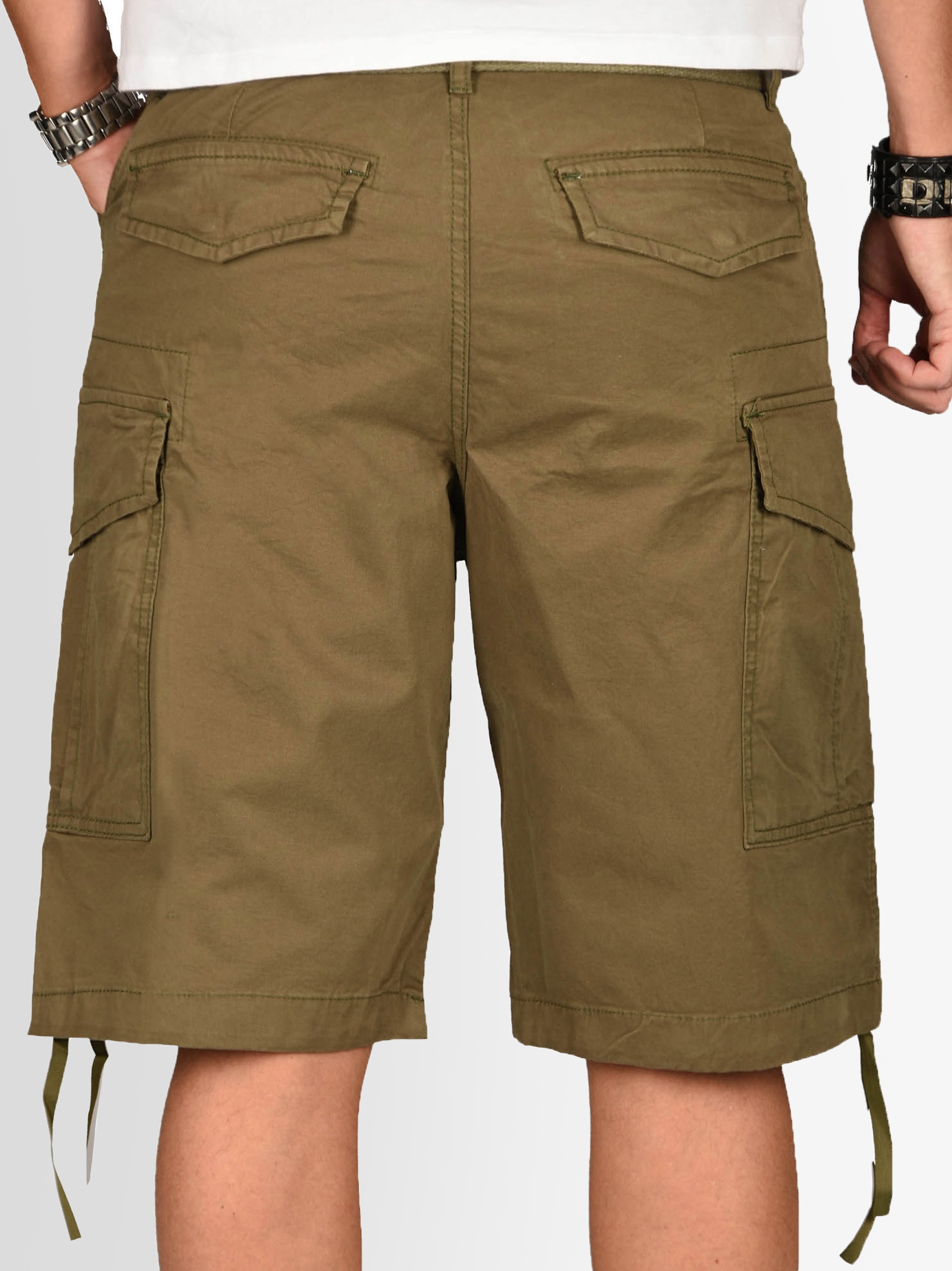 Alessandro Salvarini Cargoshorts »A. Salvarini Herren Designer Cargo Shorts Cargoshorts kurze Hose Gürtel AS133«