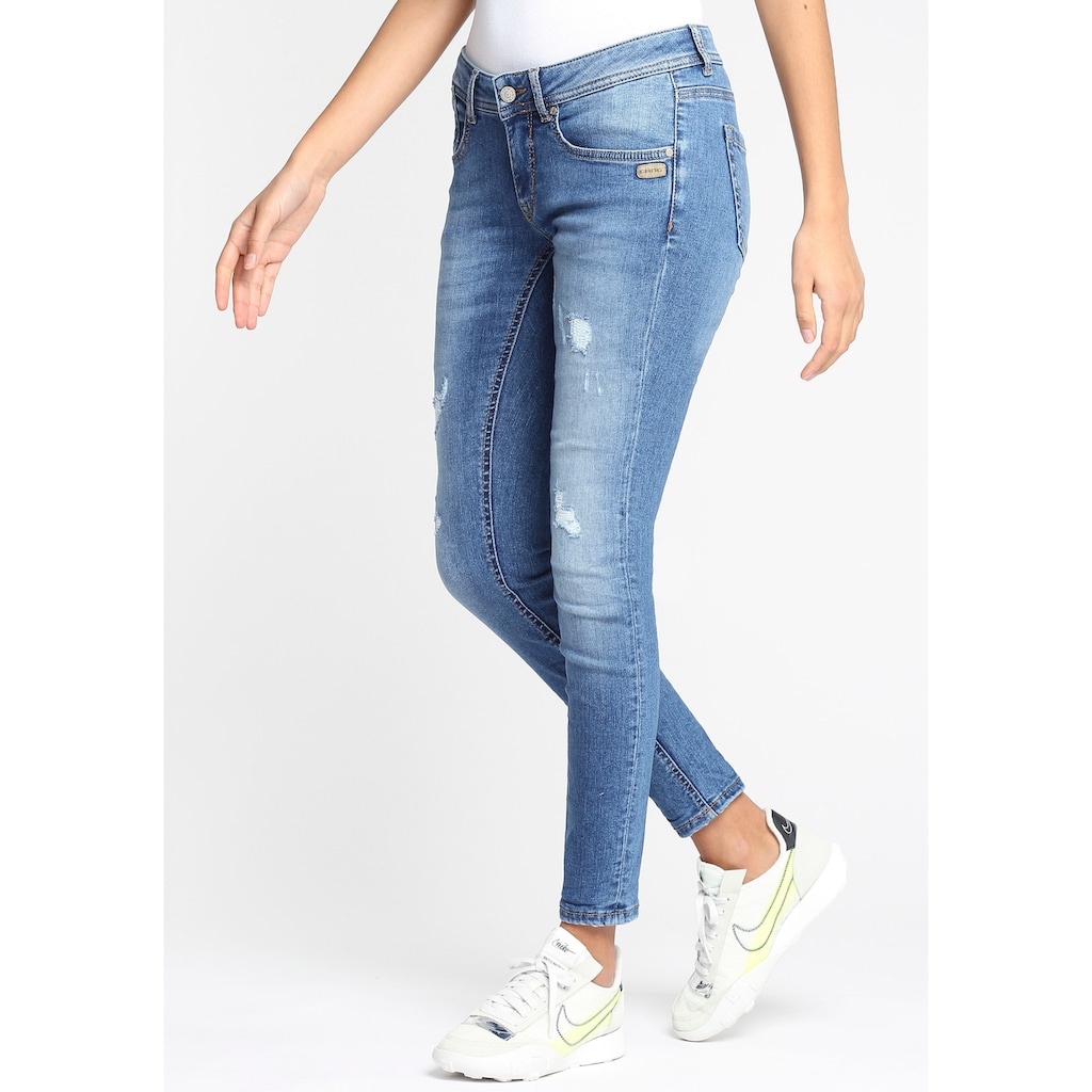 GANG Skinny-fit-Jeans »FAYE«, mit Destroyed-Effekten