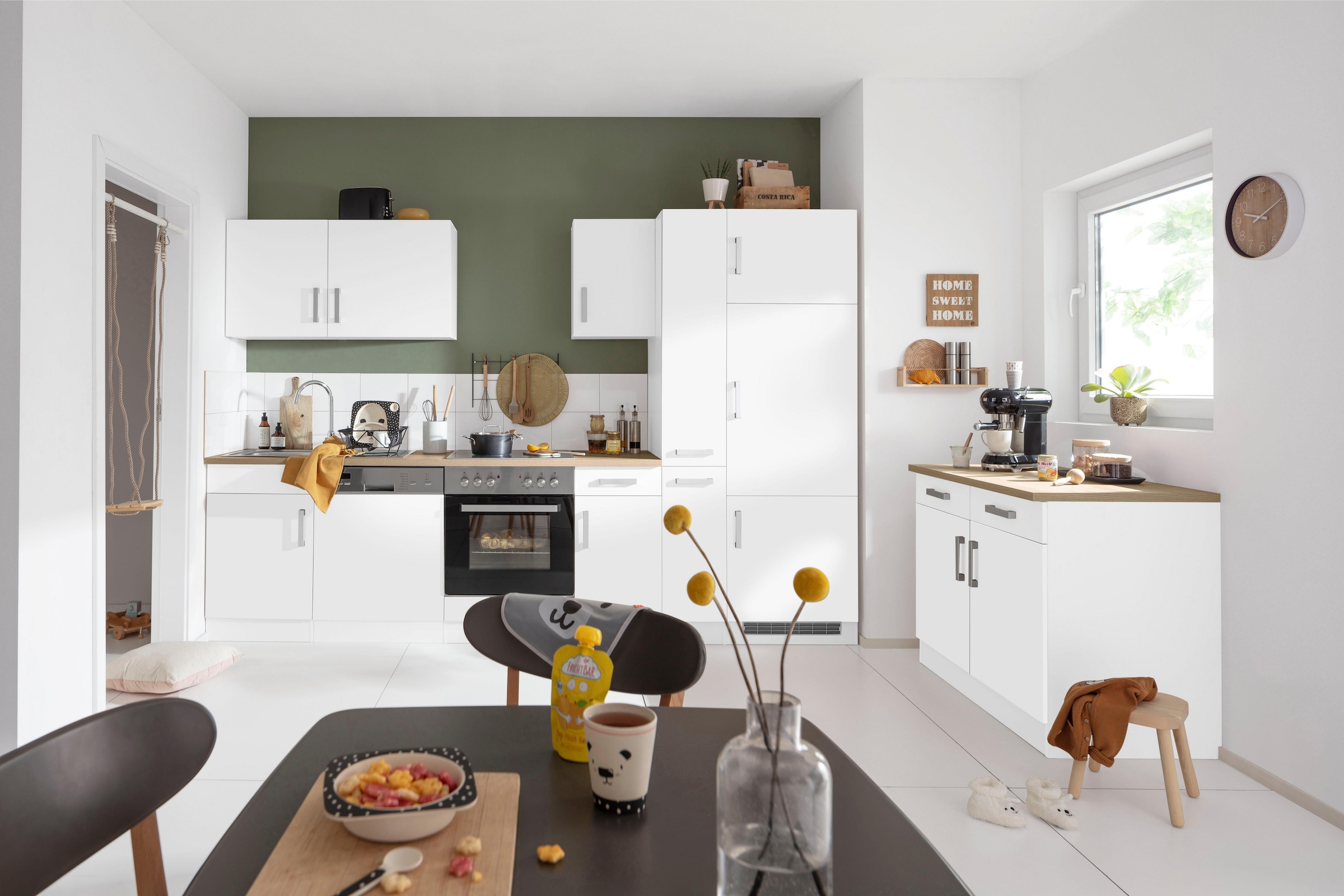 KOCHSTATION Küchenzeile »KS-Gera« Breite 300 cm, wahlweise mit E-Geräten, mit Arbeitsplatte