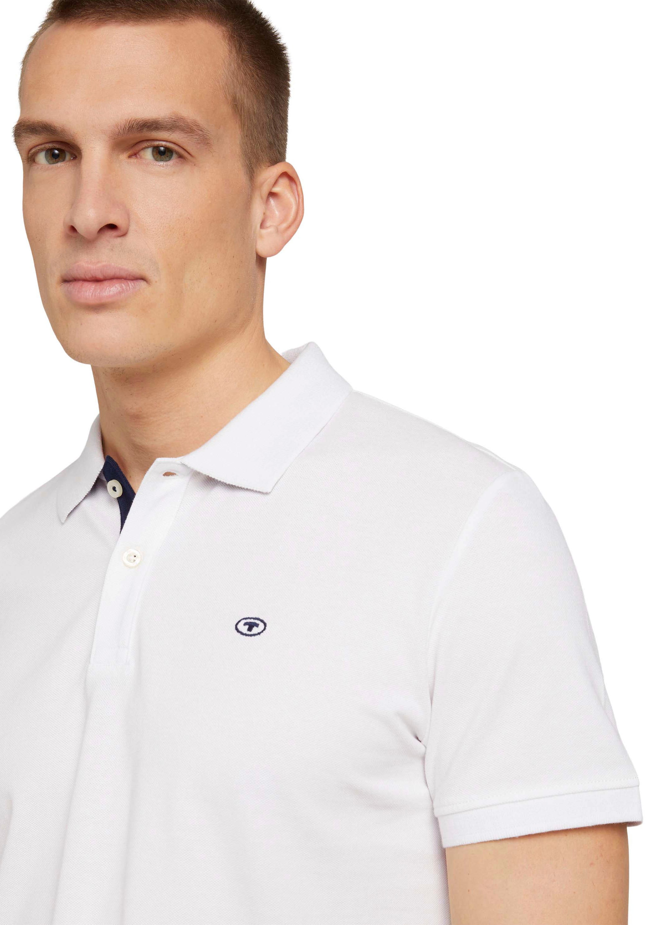 Poloshirt, bei Knopfleiste TOM und kleinem ♕ kontrastfarbener Logo mit TAILOR