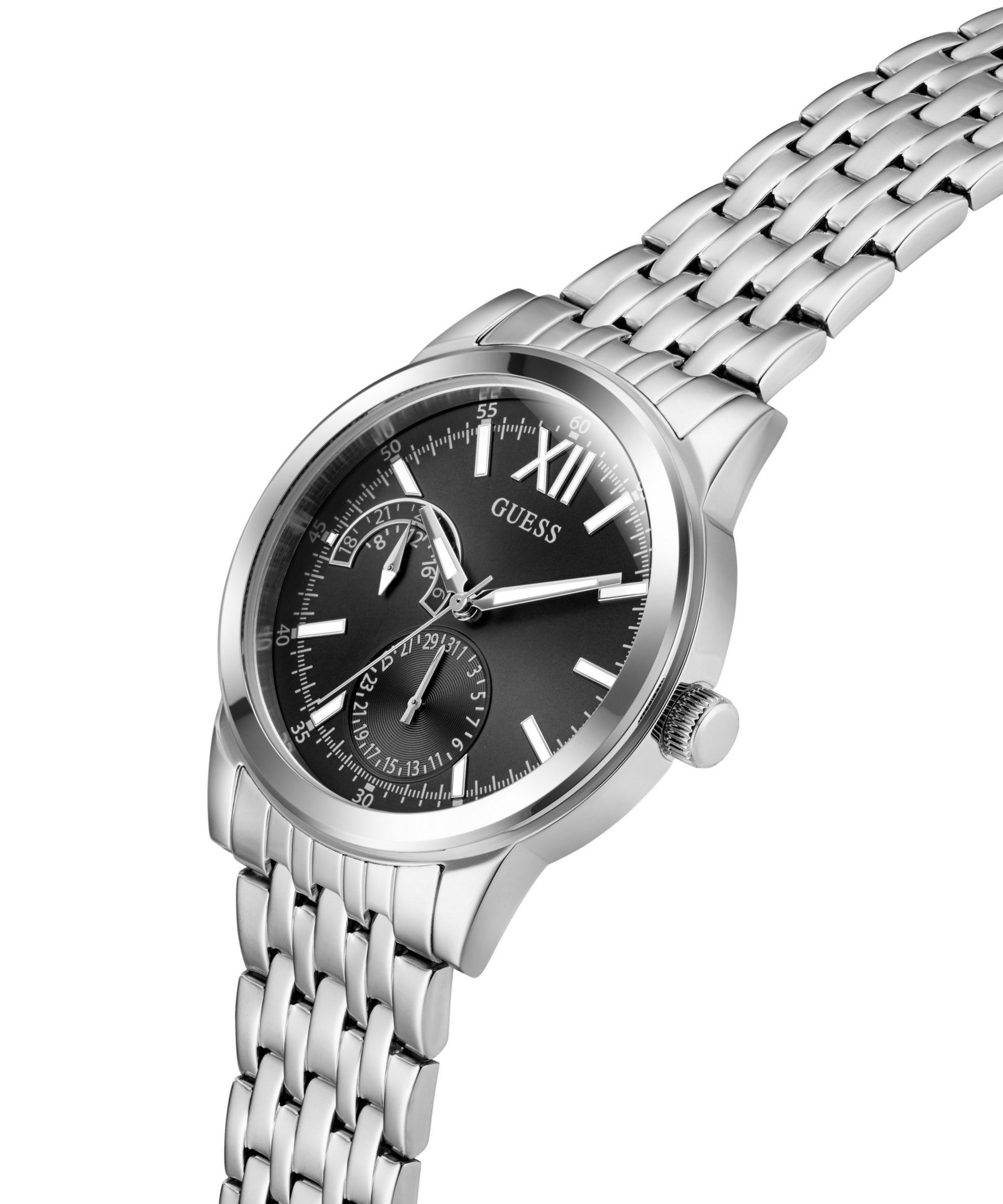 Guess Quarzuhr »EMERSON« Quarzuhr, Armbanduhr, Herrenuhr, Edelstahlarmband, Datum