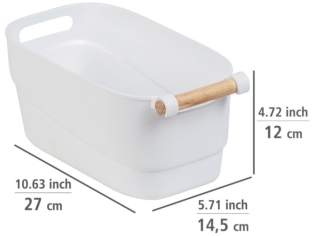 WENKO Badorganizer »S«, (Set, 2 St.), mit Holzgriff, für Kleinaufbewahrung
