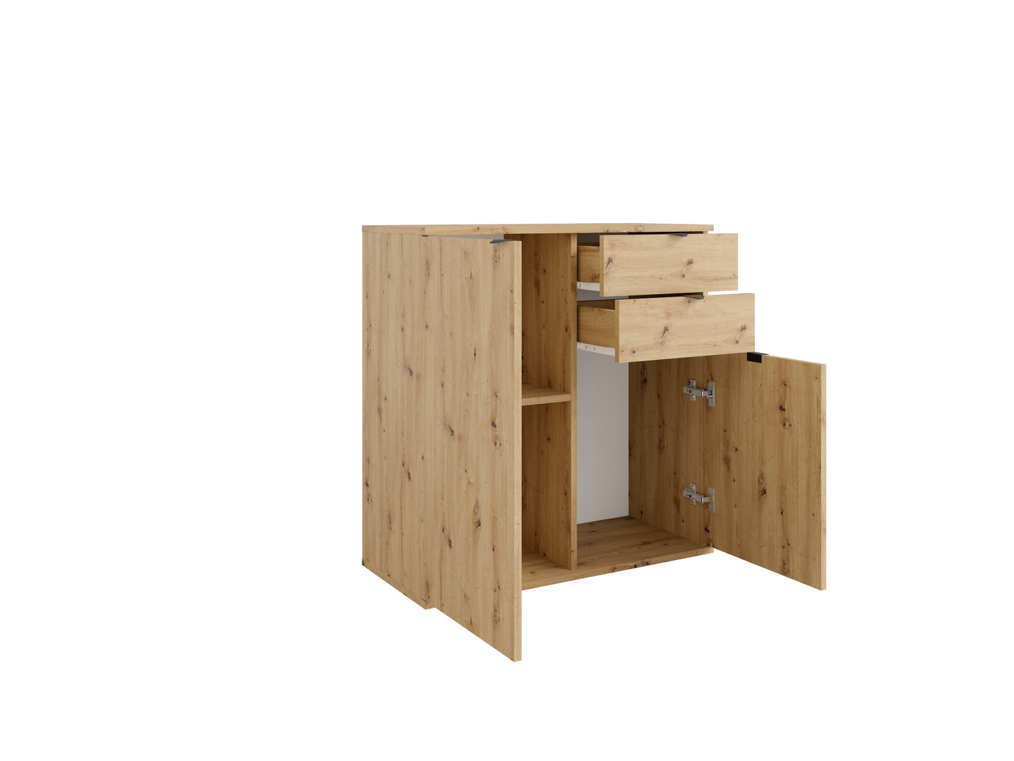 OTTO home Kommode »THALIAANA Sideboard mit 2 Türen und 2 Schubladen, Breite 80 cm« Schrank in 3 Farben erhältlich, schwarze Metallgriffe, viel Stauraum