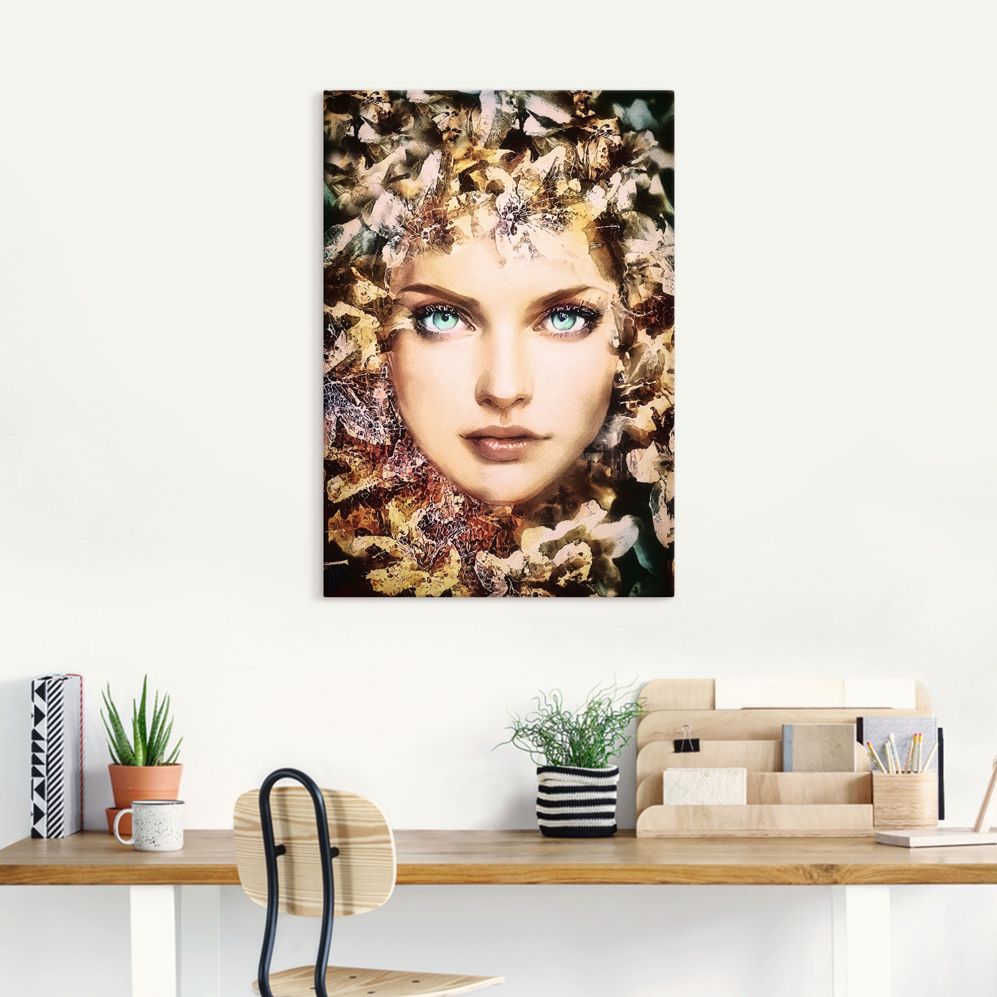 Artland Leinwandbild »Blumenfee«, Bilder von Frauen, (1 St.), auf Keilrahmen gespannt