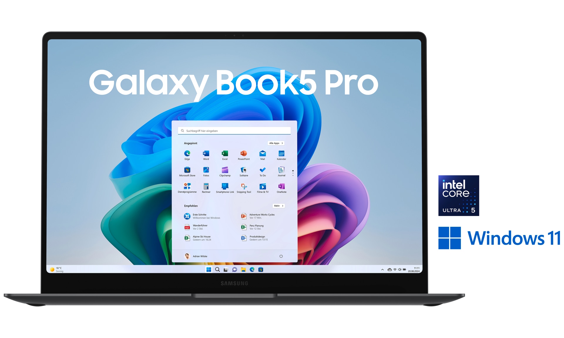 Samsung Notebook »Book5 Pro 16 (NP960X) Intel Core Ultra 5 16GB+512GB AMOLED 2X-Display«, 40,64 cm, / 16 Zoll, Intel, Ultra 5, ARC, 512 GB SSD