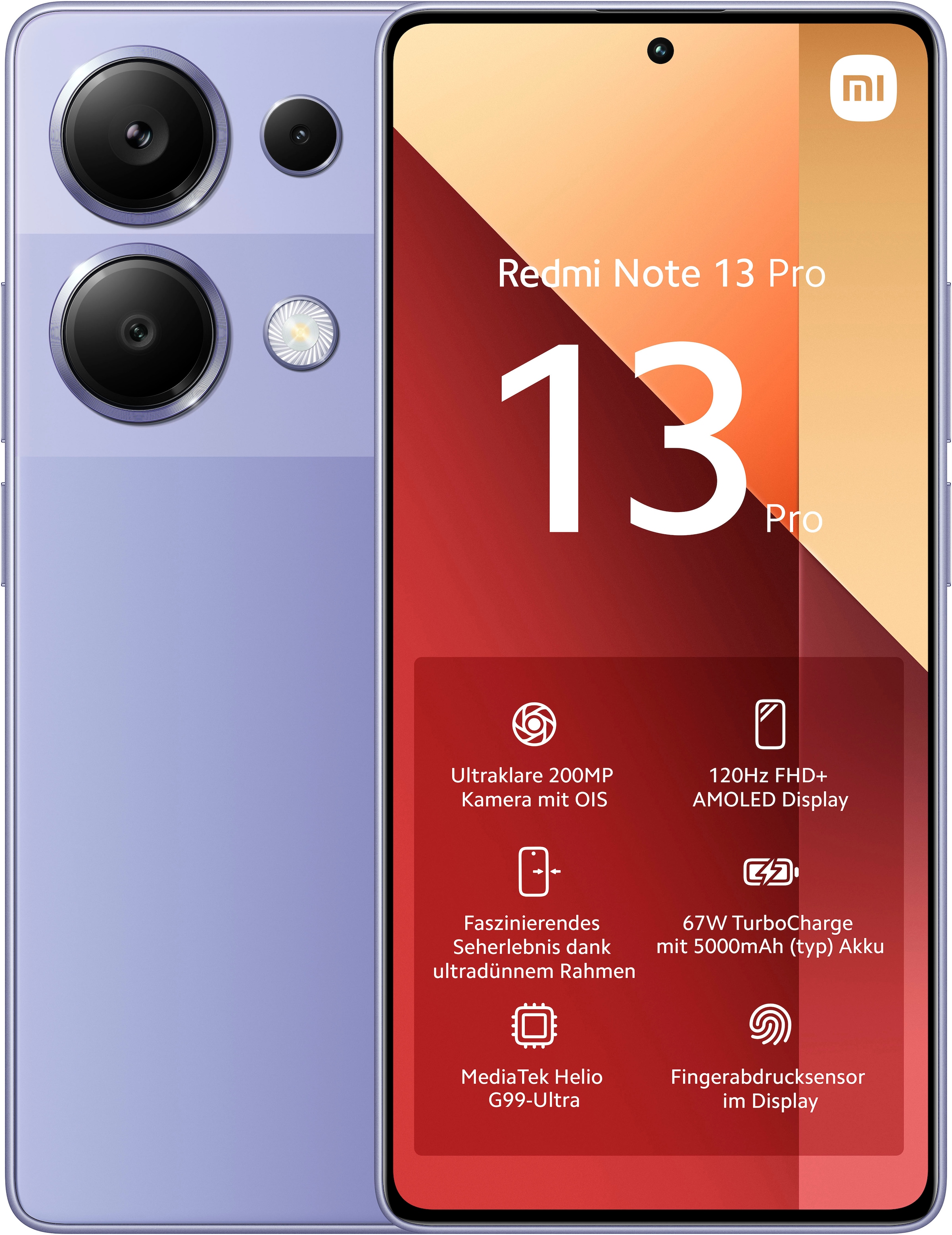 Smartphone »Redmi Note 13 Pro 256Gb«, Lavender Purple, 16,94 cm/6,67 Zoll, 256 GB...