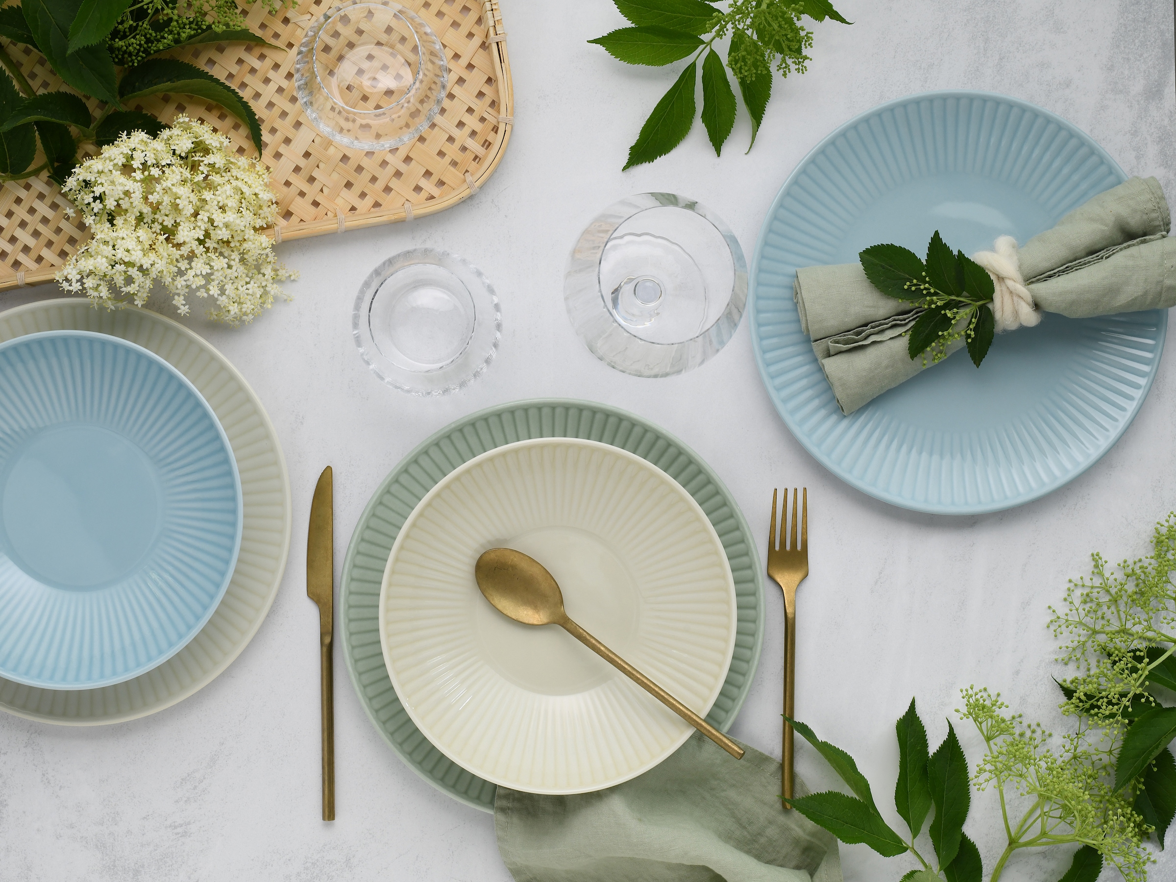 CreaTable Tafelservice »Valencia Pastell, Tafel-Service 12-tlg« Teller Set, Elegant, Boho Chic