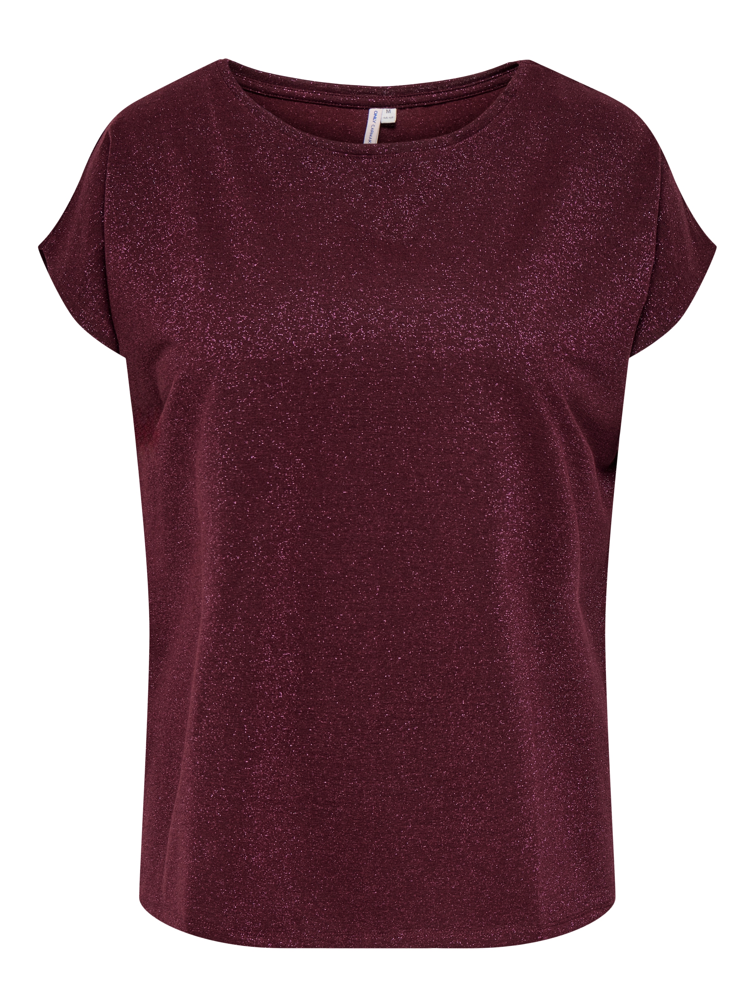 ONLY CARMAKOMA Kurzarmshirt »CARMOSTER GLITTER S/S TOP JRS NOOS« Viskosemischung, regular fit