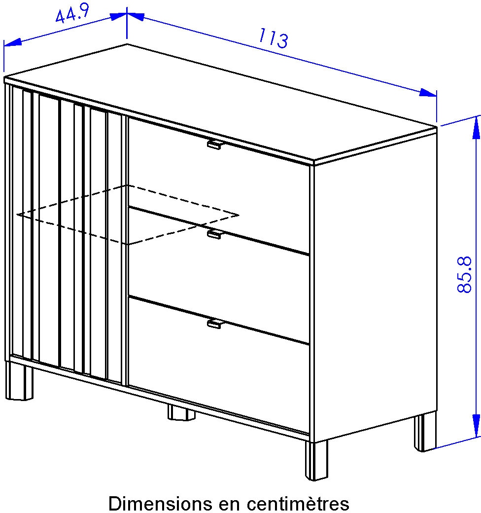 Gami Wickelkommode »Calypso Wickelkommode«, bis 100 kg, durchdachte Funktionalität – ideal zum Verstauen aller Utensilien., 113 cm