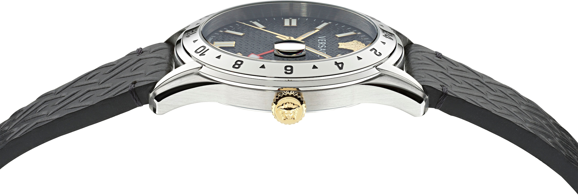 Versace Quarzuhr »GRECA TIME GMT, VE7C00123«, Armbanduhr, Herrenuhr, Datum, Swiss Made
