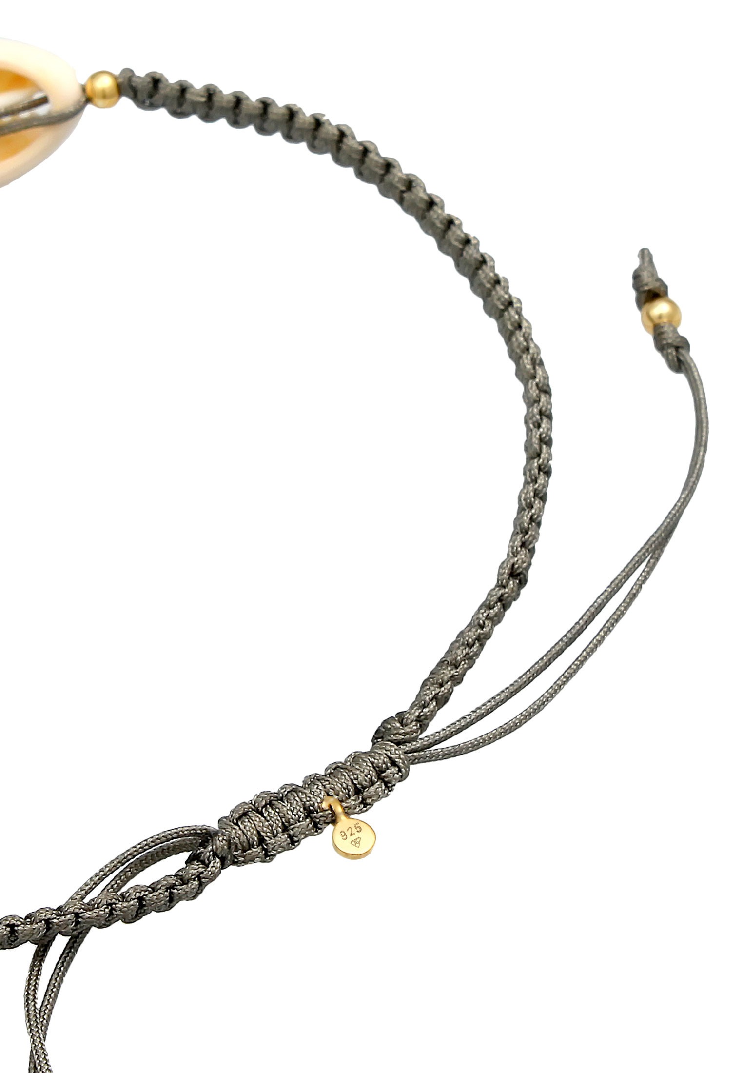 Elli Fußkette »Fußschmuck Kauri Muschel Ozean Nylon 925 Silber«