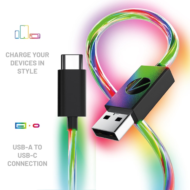 Stealth USB-Kabel »USB-C Ladekabel (2x 2m) mit LED Beleuchtung«, USB Typ C,  200 cm, Beleuchtung ➥ 3 Jahre XXL Garantie