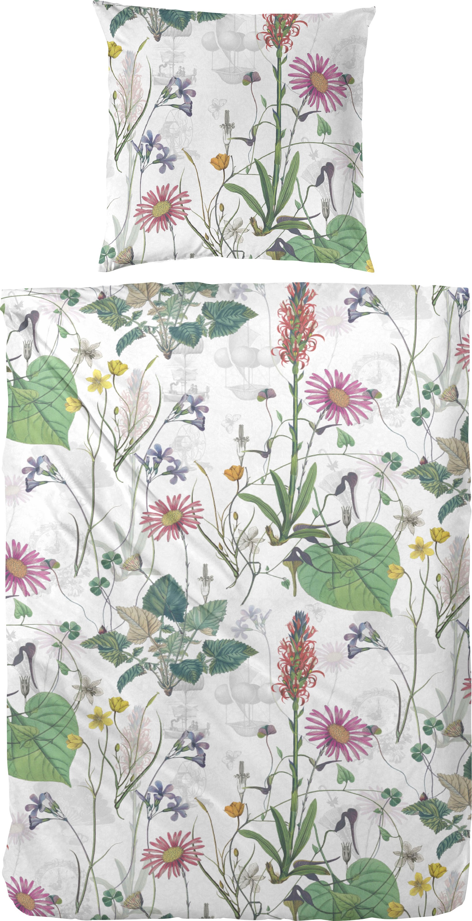 Primera Bettwäsche "Mako-Satin Bettwäsche Botanicals" 2 Stk. Mit satten Grüntönen