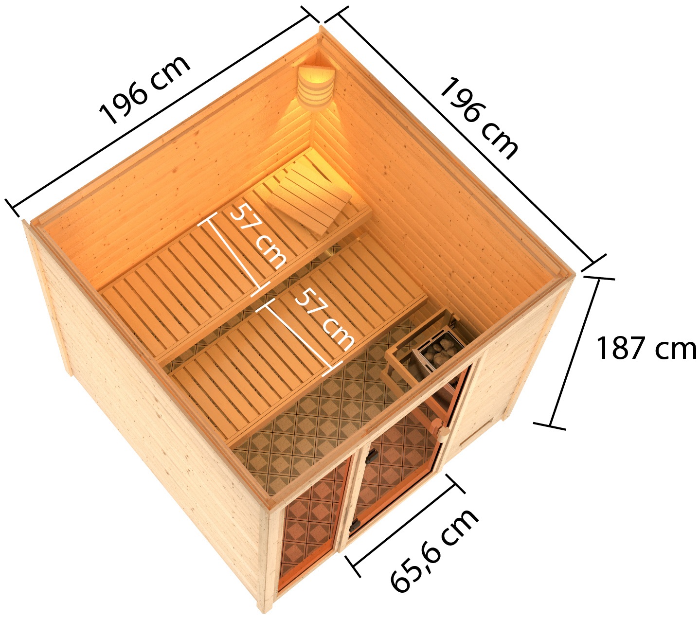 welltime Sauna »Jackie«, ohne Ofen