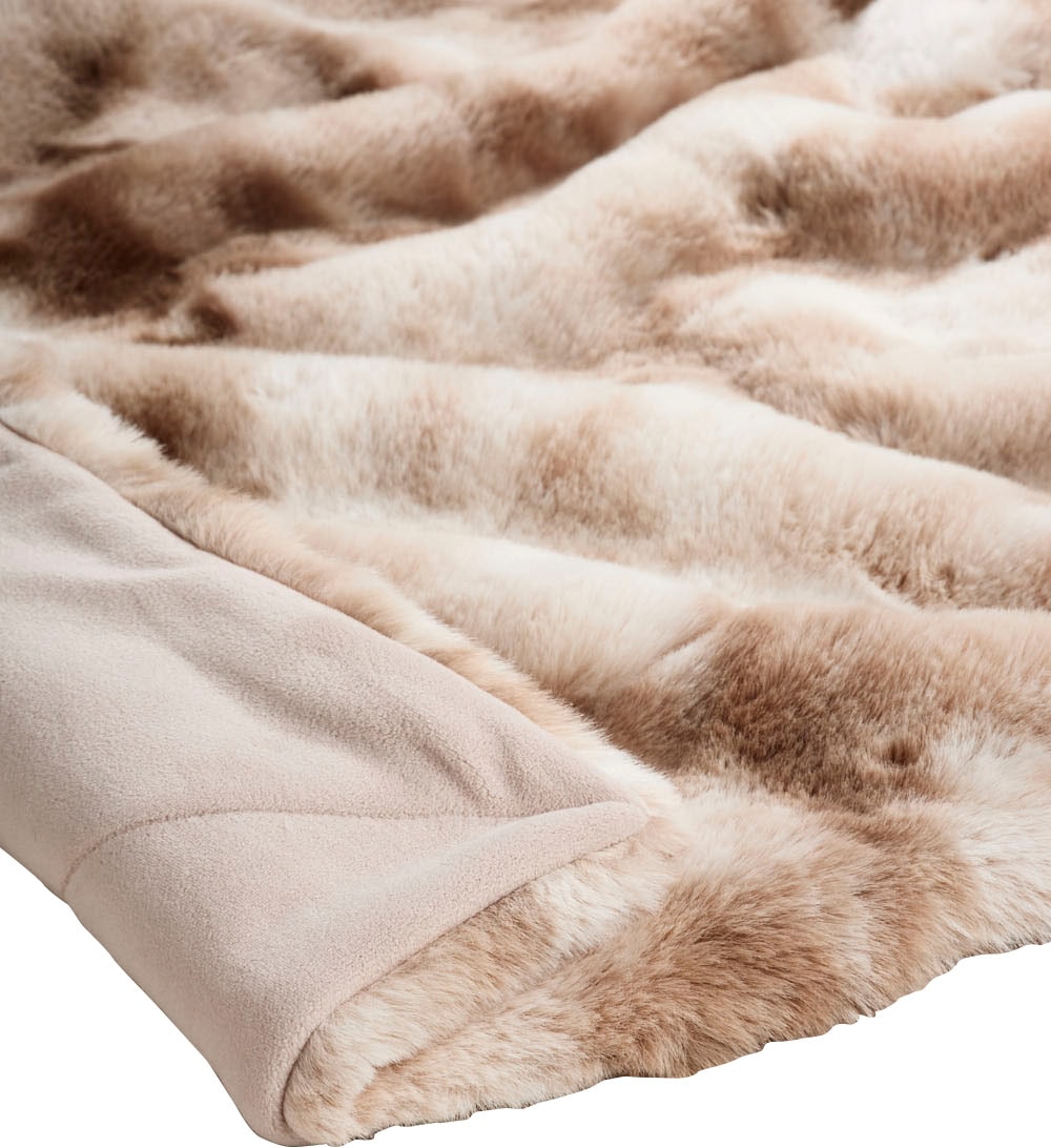 Star Home Textil Wohndecke »Marmor« Kuscheldecke, Felloptik, Beige und Anthrazit, Pflegeleicht, Tierfrei