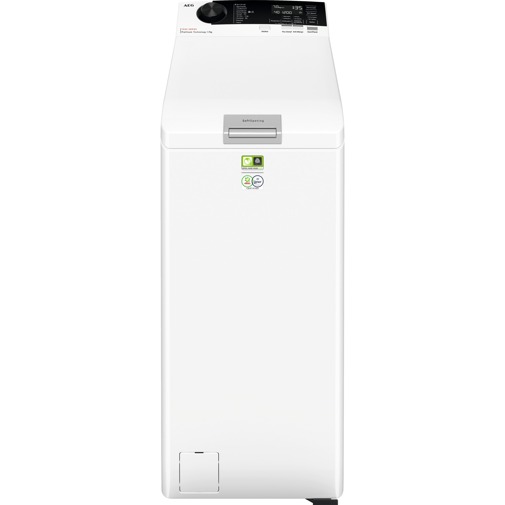 AEG Waschmaschine Toplader 7000 ProSteam "LTR7A37STL" 7 kg 1300 U/min ProSteam - Auffrischen mit Dampf, reduziert Falten in 25 Min.
