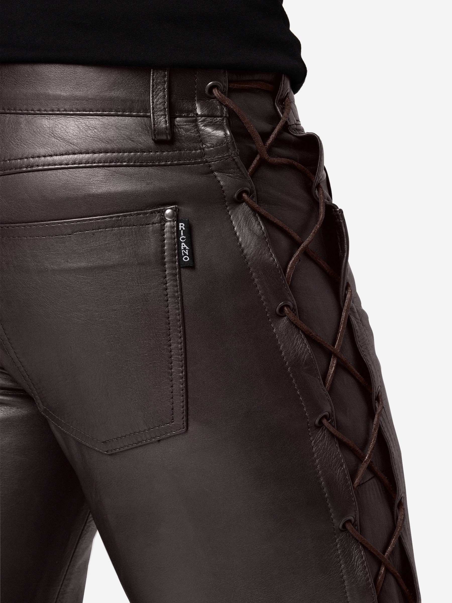 RICANO Lederhose »Lederhose Cow Waxy (geschnürt)«  Handgefertigt aus echtem Leder
