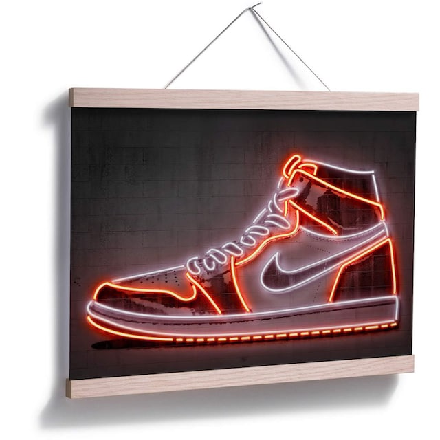 Wall-Art Poster »Mielu Nike Schuh Neon Sneaker«, Schuh, (1 St.), Poster  ohne Bilderrahmen auf Raten kaufen