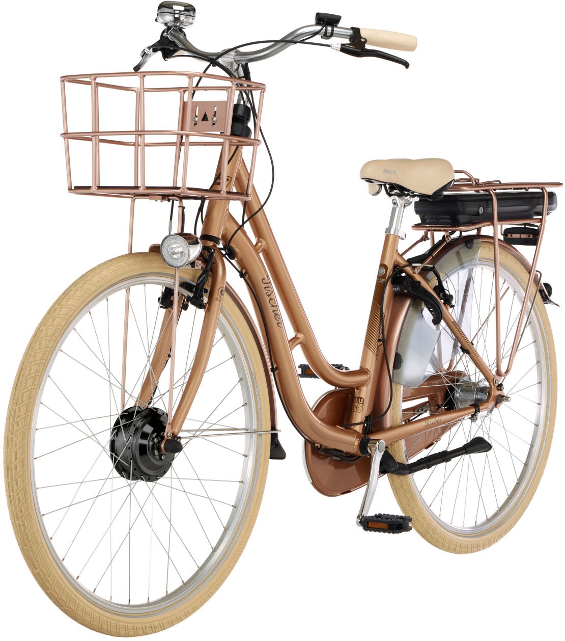 FISCHER Fahrrad E-Bike »CITA (mit W, 2.2 250 Frontmotor 522«, RETRO Nexus, Shimano, 7 Gang, bei Fahrradschloss)
