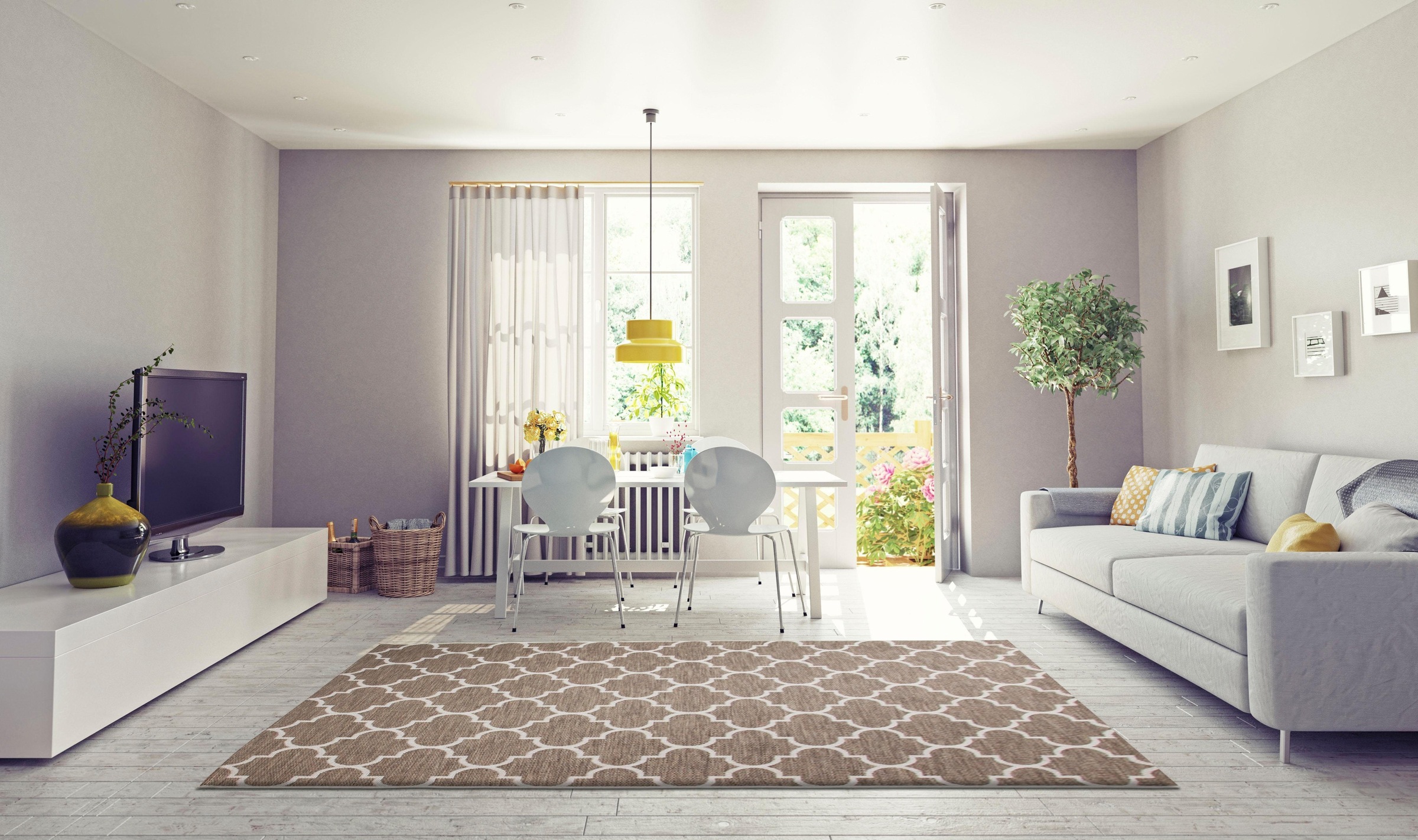 my home Teppich »Valon« rechteckig 7 mm Höhe Indoor und Outdoor geeignet, Wohnzimmer