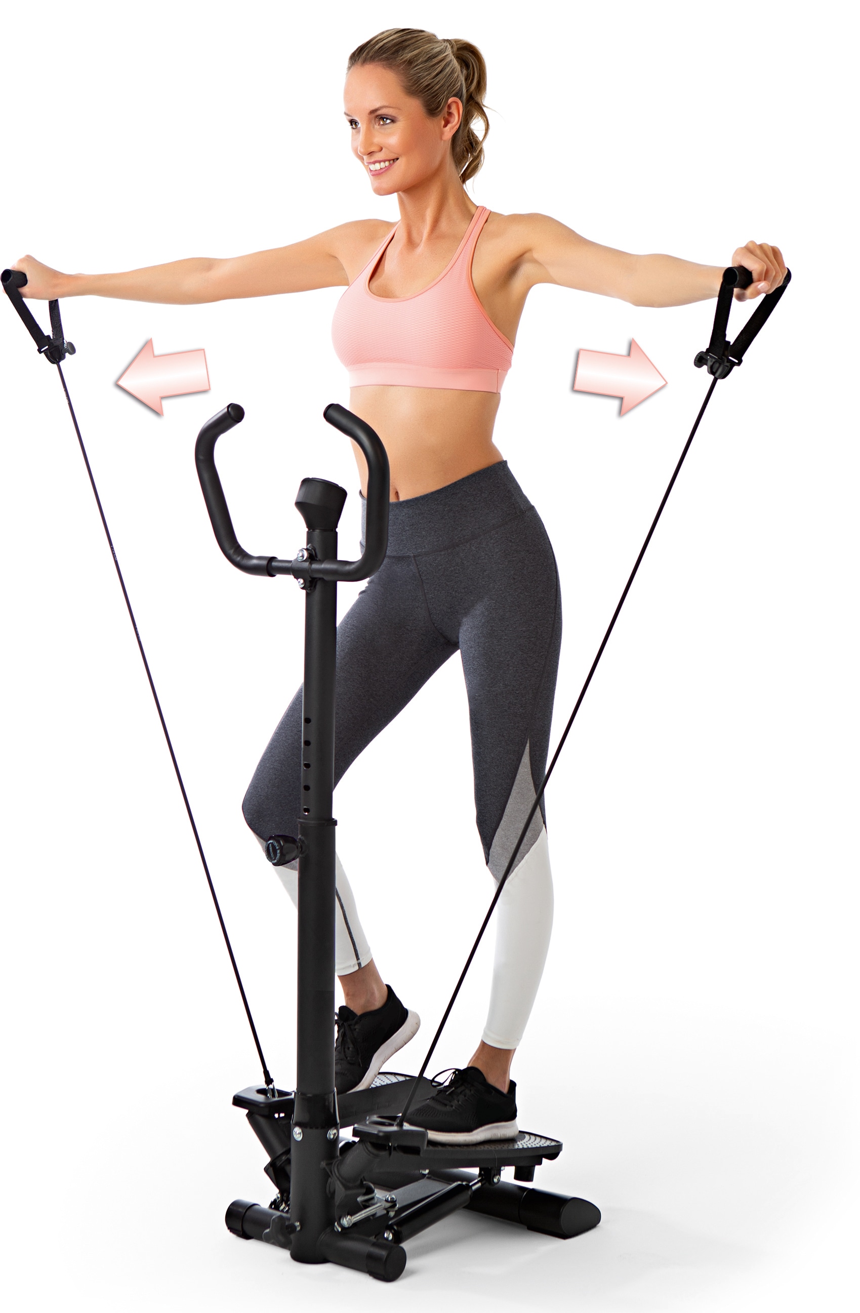 VITALmaxx Stepper »VITALmaxx Fitnesstrainer Swing Stepper«, (3 tlg., mit Trainingsbändern)