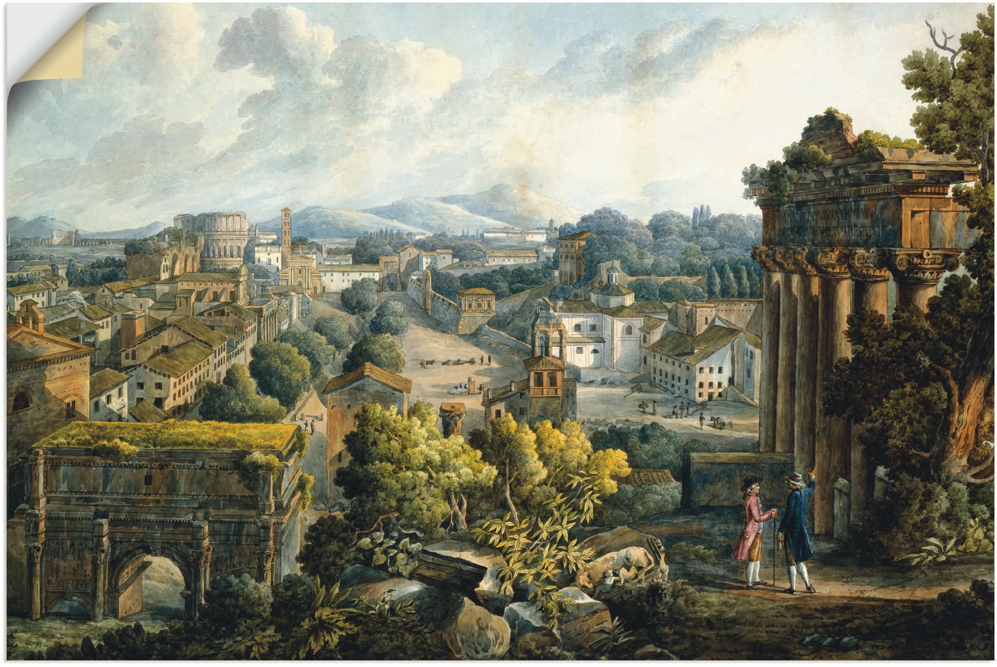 Artland Wandbild Poster auf St.), Alubild, Größen in versch. Raten Romanum«, das bestellen als auf Wandaufkleber Leinwandbild, (1 oder »Blick Forum Gebäude