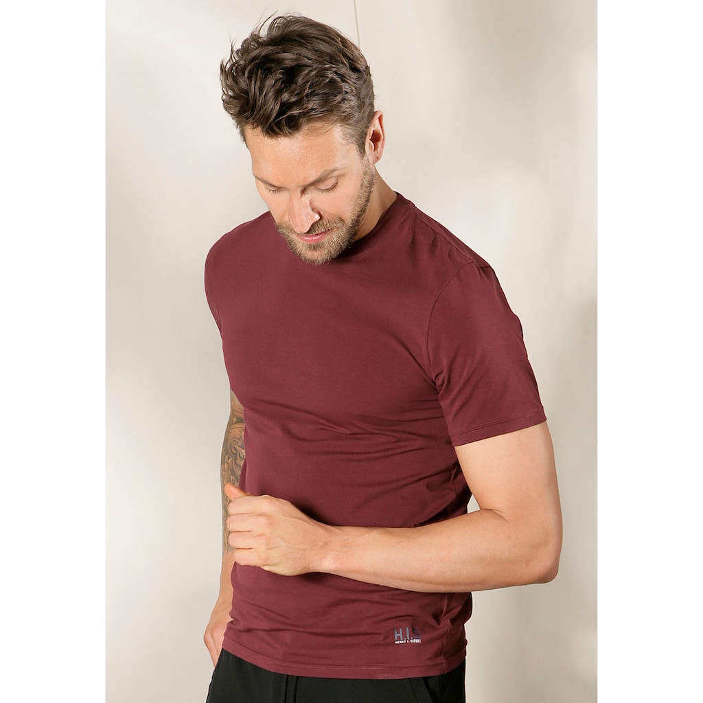 H.I.S Kurzarmshirt »Unterziehshirt mit Rundhals«, (3er-Pack), aus Baumwoll-Mix