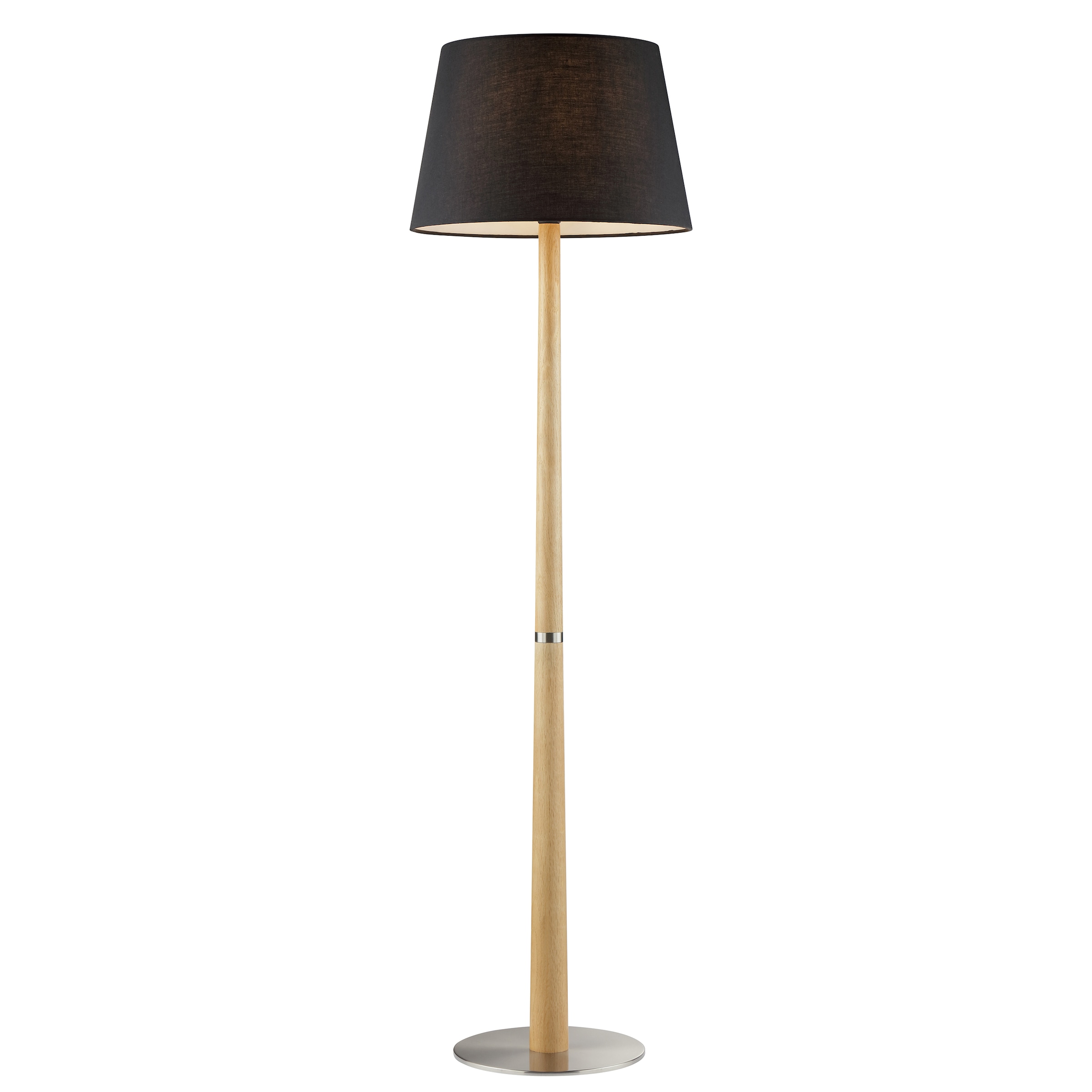 lumiCouture Stehlampe »Timber« E27 1 Stk. Ø 40 cm x 141 cm, E27 Fassung, Wippschalter, Holz/Textil, schwarz