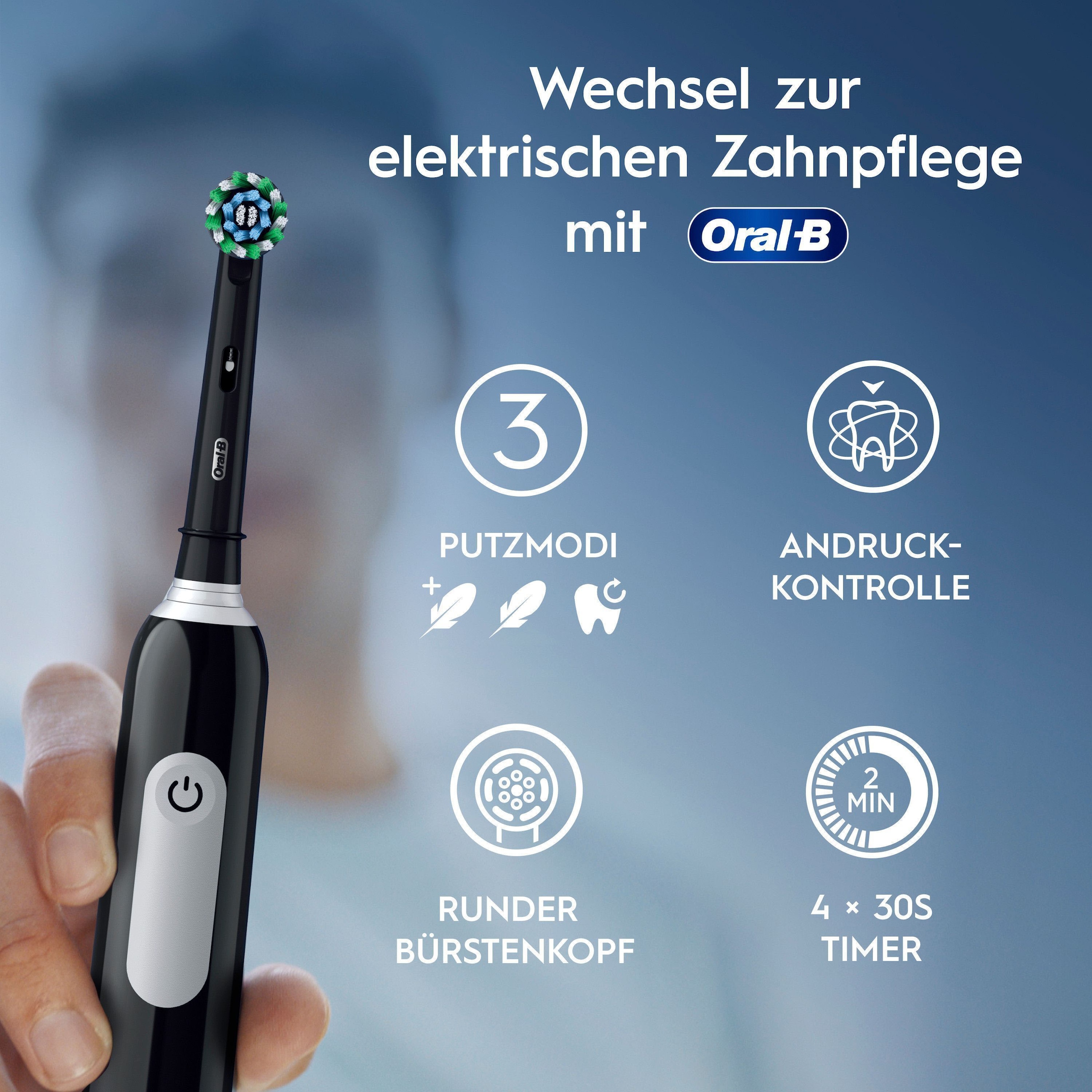 Oral-B Elektrische Zahnbürste »PRO Series 1« 1 Stk. Aufsteckbürsten Drucksensor