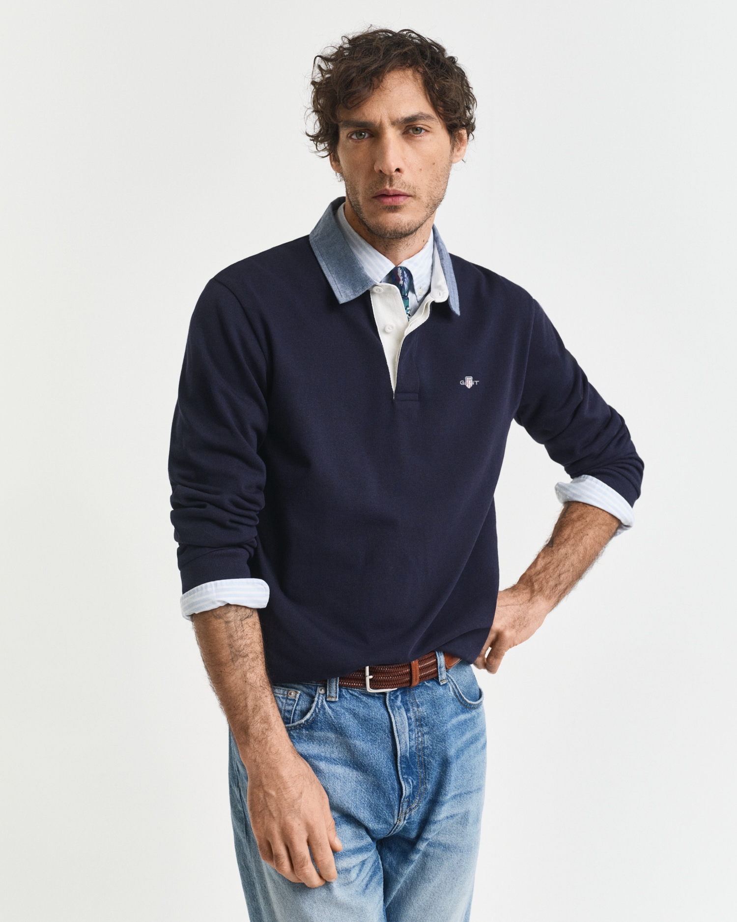 Gant Langarm-Poloshirt »REG CHAMBRAY HEAVY RUGGER«