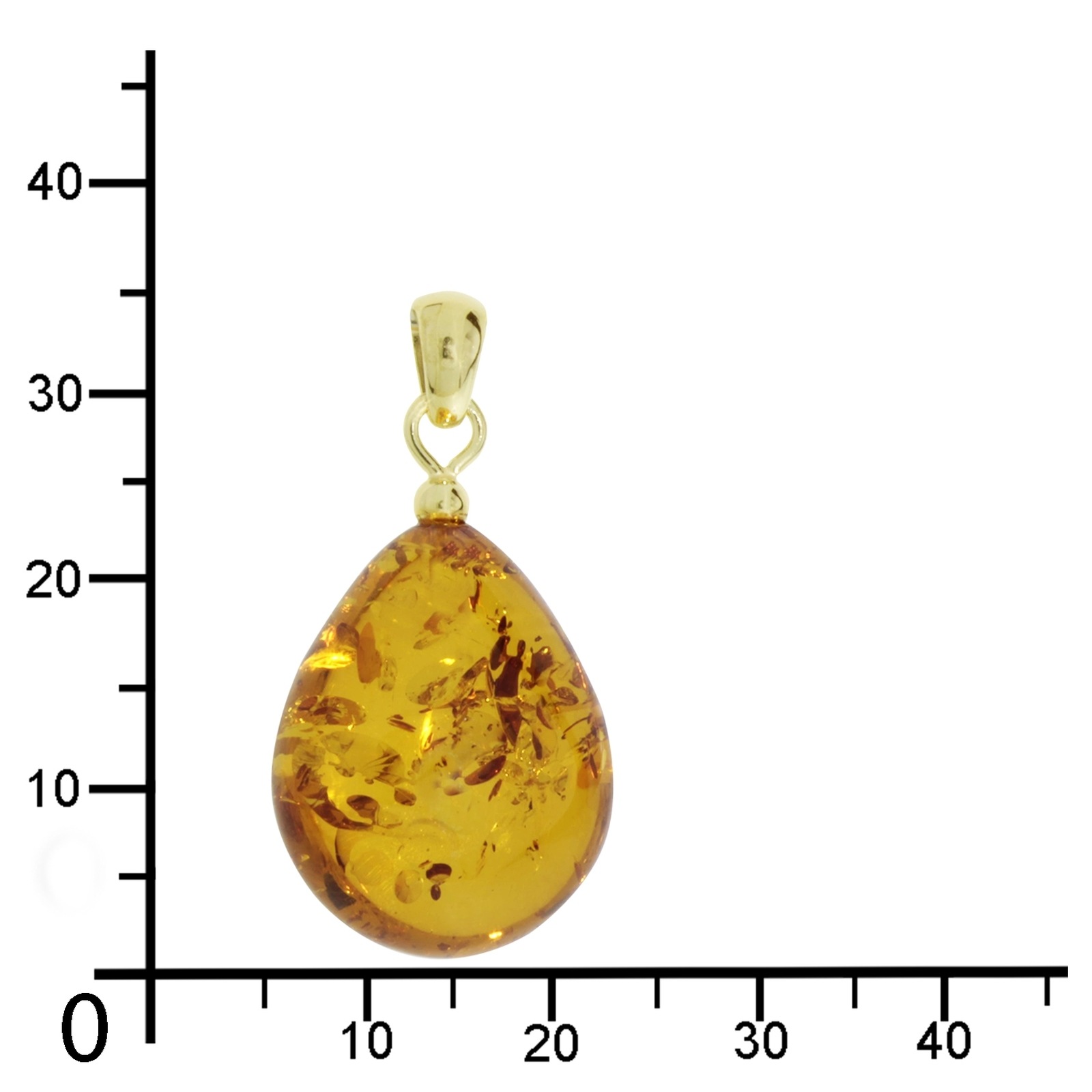 OSTSEE-SCHMUCK Kettenanhänger »- Tropfen ca. 22 mm lang - Gold 333/000 - Bernstein -,«