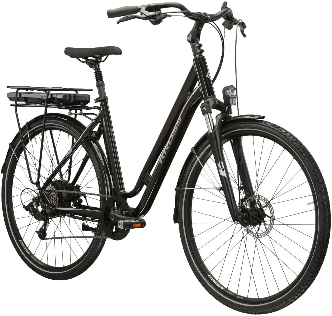 Kross E-Bike »E-Citybike Sentio Hybrid 1.0 28 Zoll schwarz«, 8 Gang, microSHIFT, M26S, Heckmotor 250 W, Pedelec, Elektrofahrrad für Damen und Herren