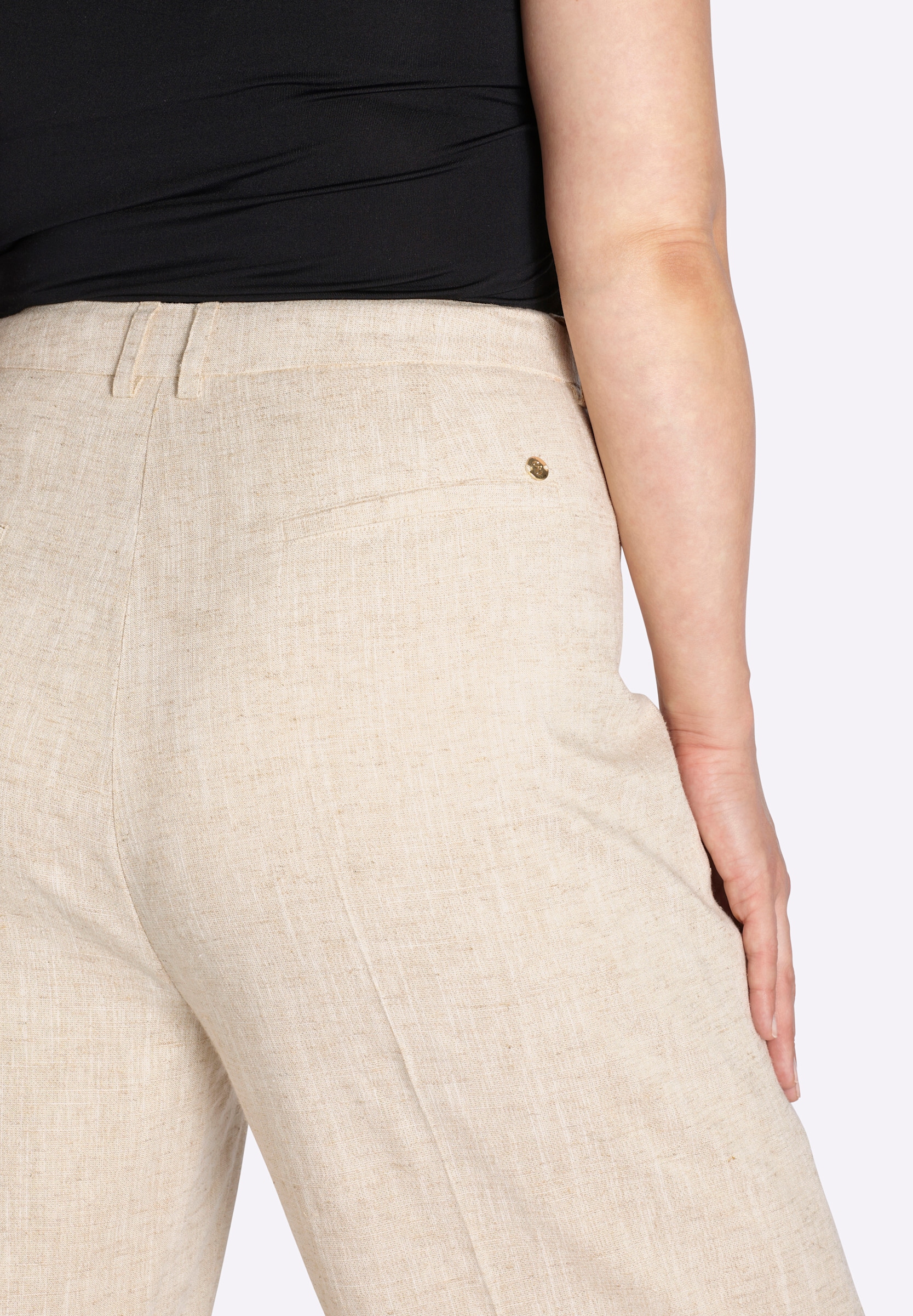 Sheego Bügelfaltenhose »Leinen-Hose Leinenhose mit Lurexfaden«