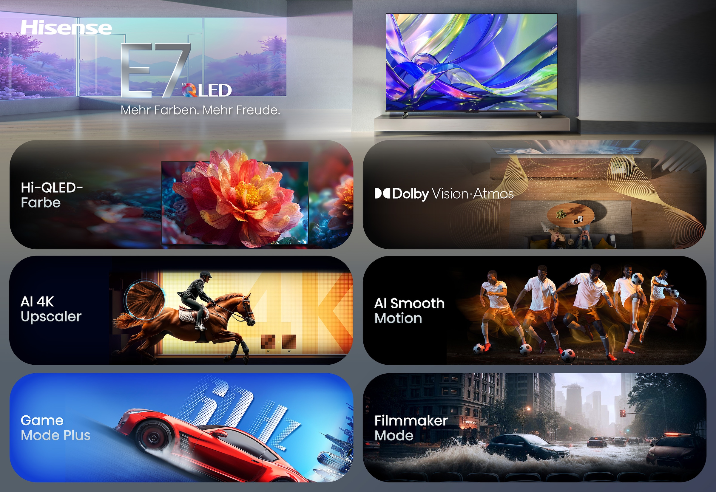 Hisense QLED-Fernseher »55E7S« 139 cm/55 ″ Smart-TV